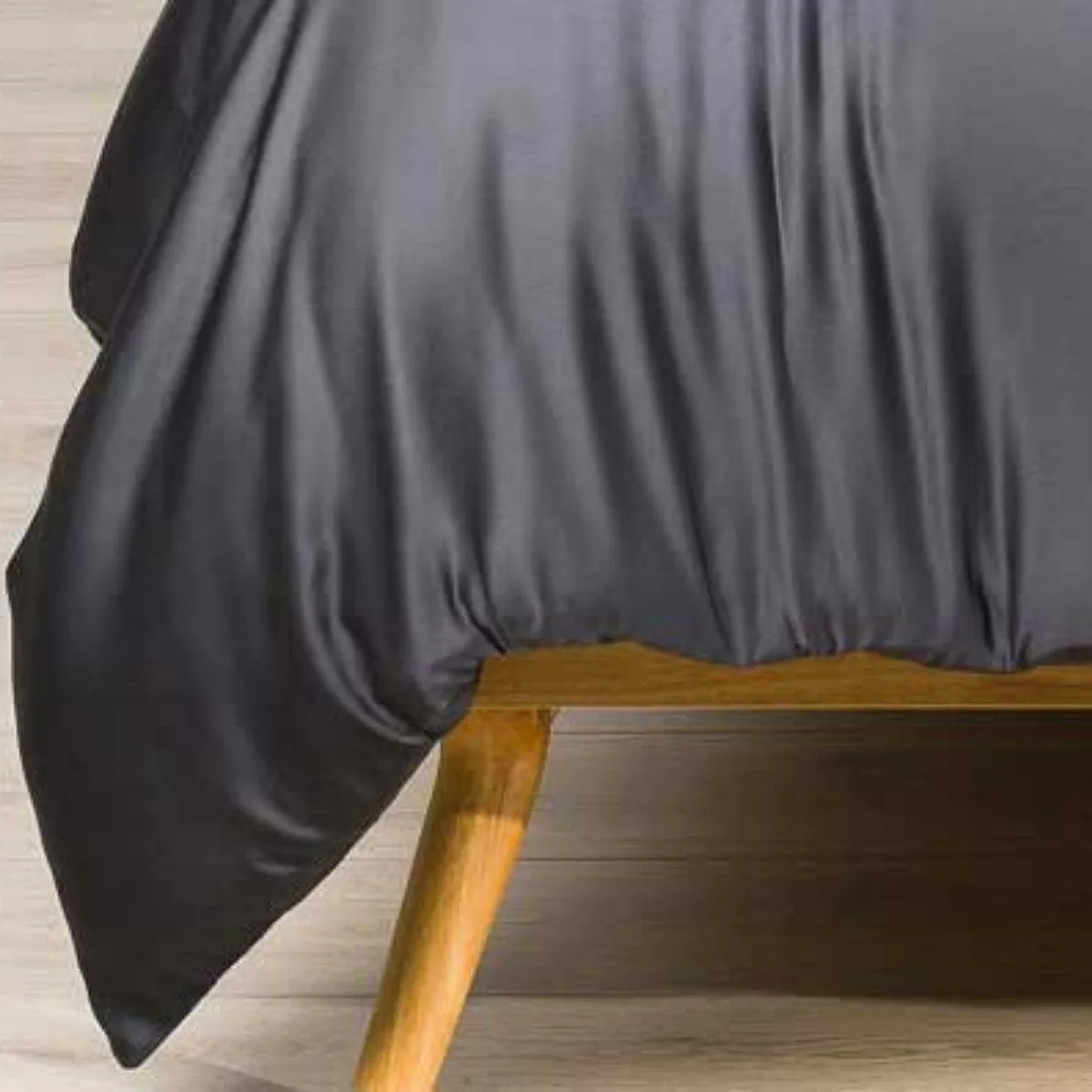 100% Organic Bamboo Duvet Cover Set A Charcoal - QUEEN