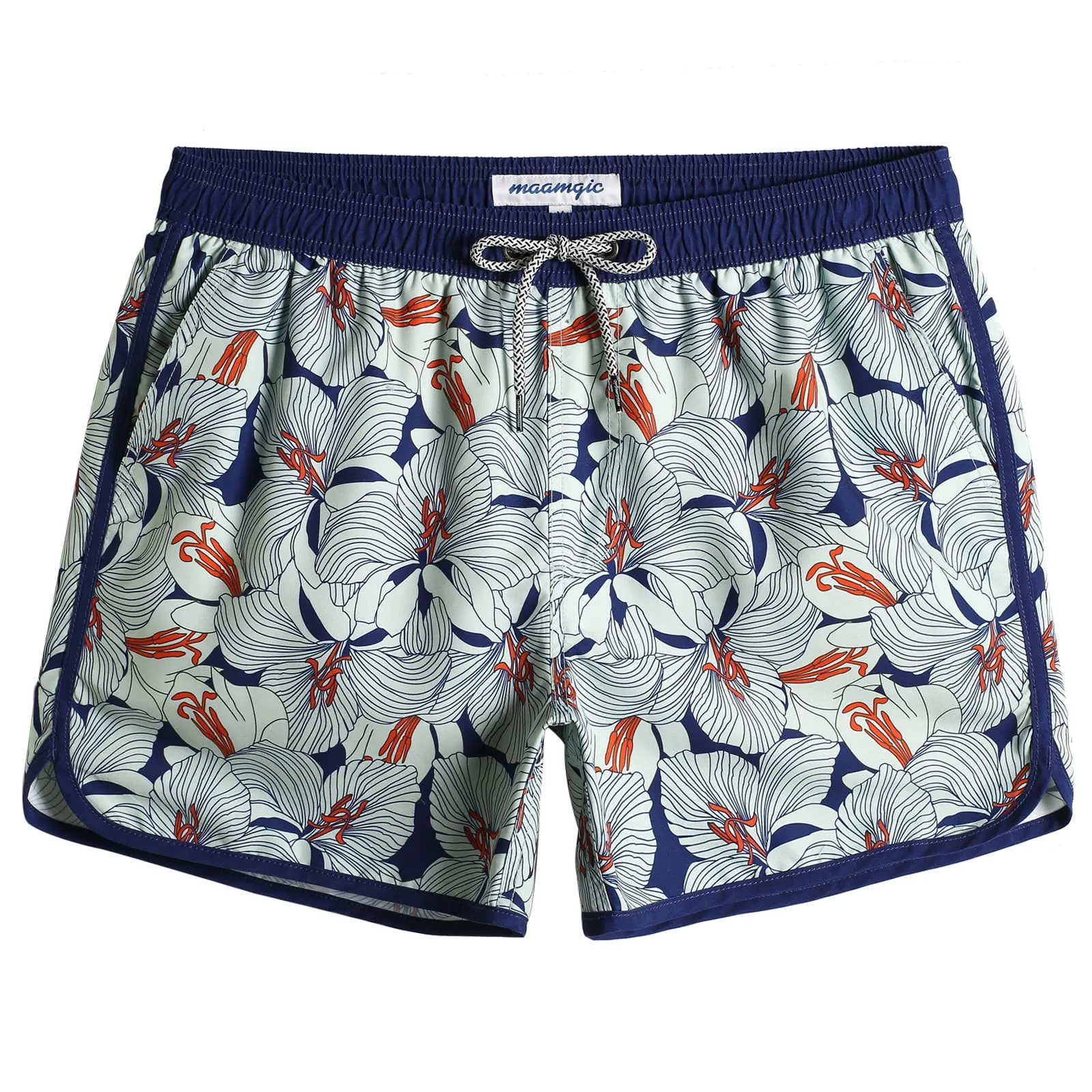 4.5 Inch Inseam Vintage Camo Swim Trunks