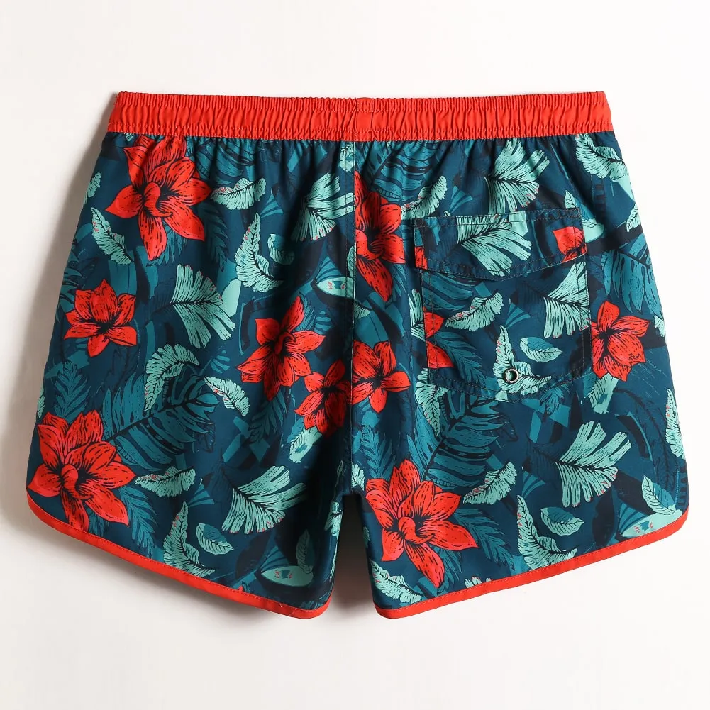 4.5 Inch Inseam Vintage Camo Swim Trunks