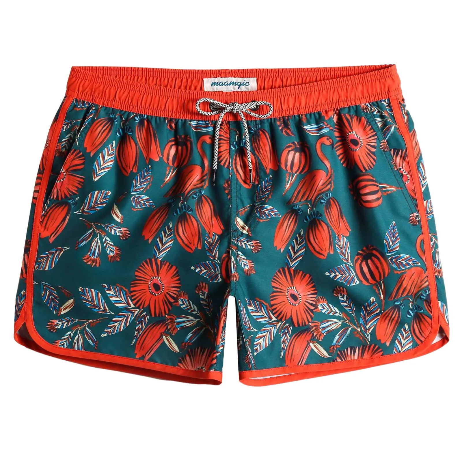 4.5 Inch Inseam Vintage Camo Swim Trunks