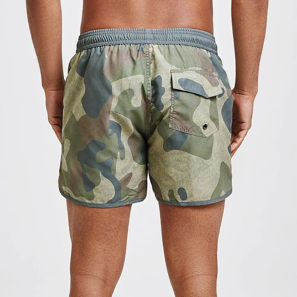 4.5 Inch Inseam Vintage Camo Swim Trunks