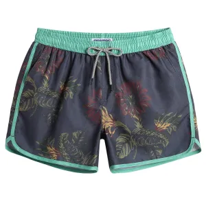 4.5 Inch Inseam Vintage Leaf Swim Trunks