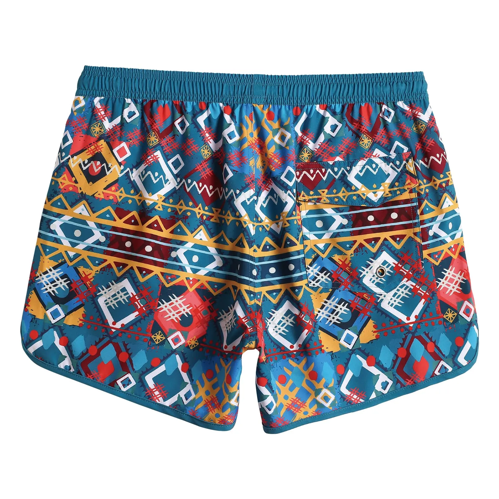 4.5 Inch Inseam Vintage Stretch Bohemian Rhombus Swim Trunks