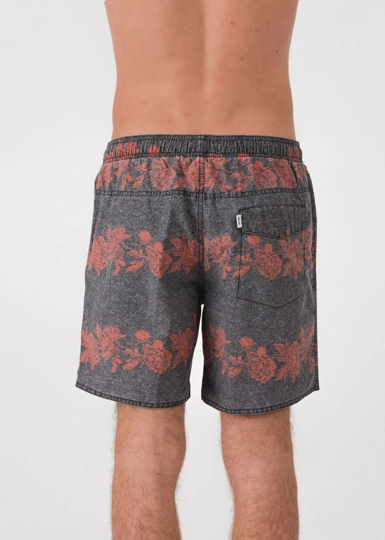 Afends Mens Baywatch Rose Chain - Elastic Waist Boardshort