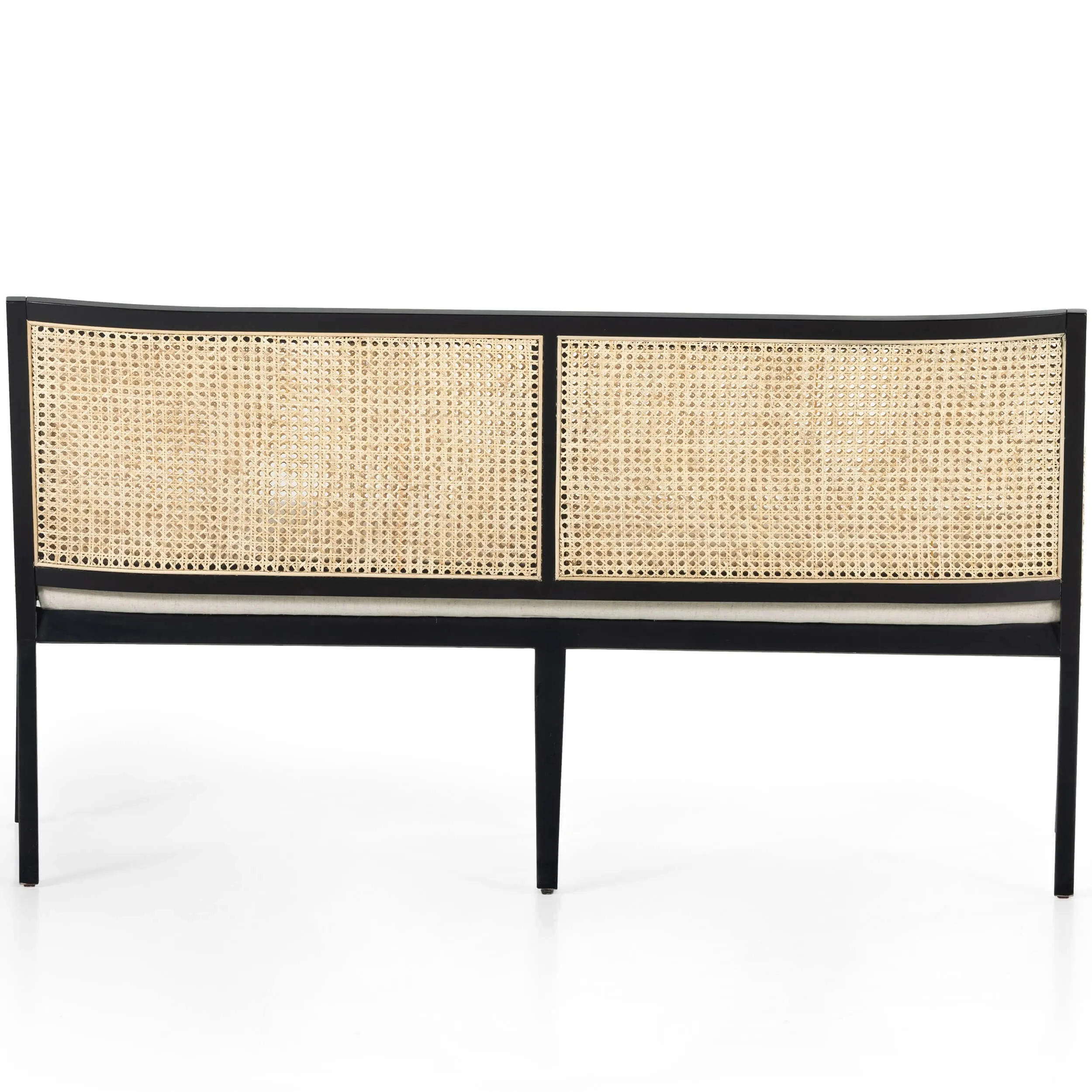 Antonia Cane Dining Bench, Brushed Ebony