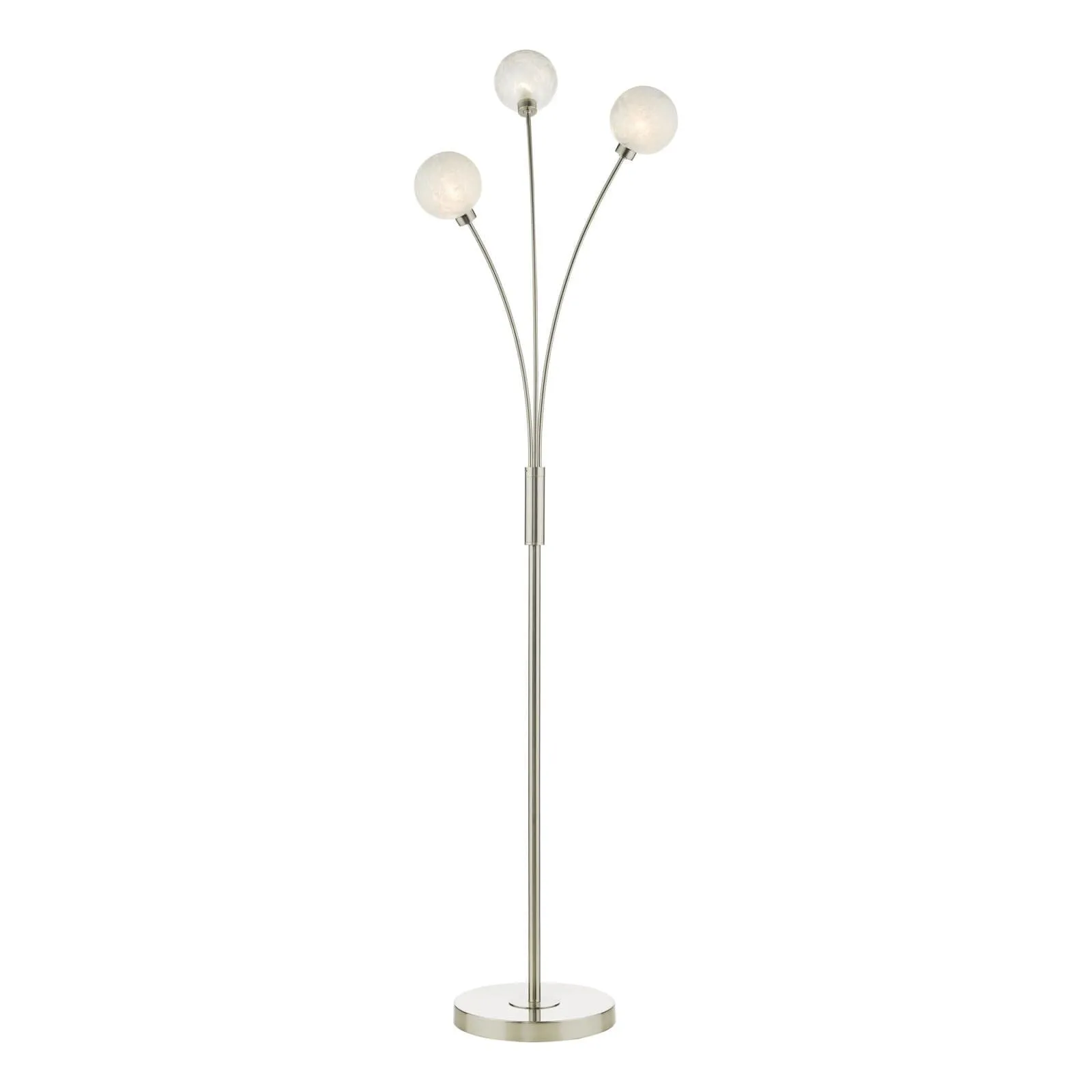 Avari 3 Light Floor Lamp Satin Brass/Satin Nickel Glass G9