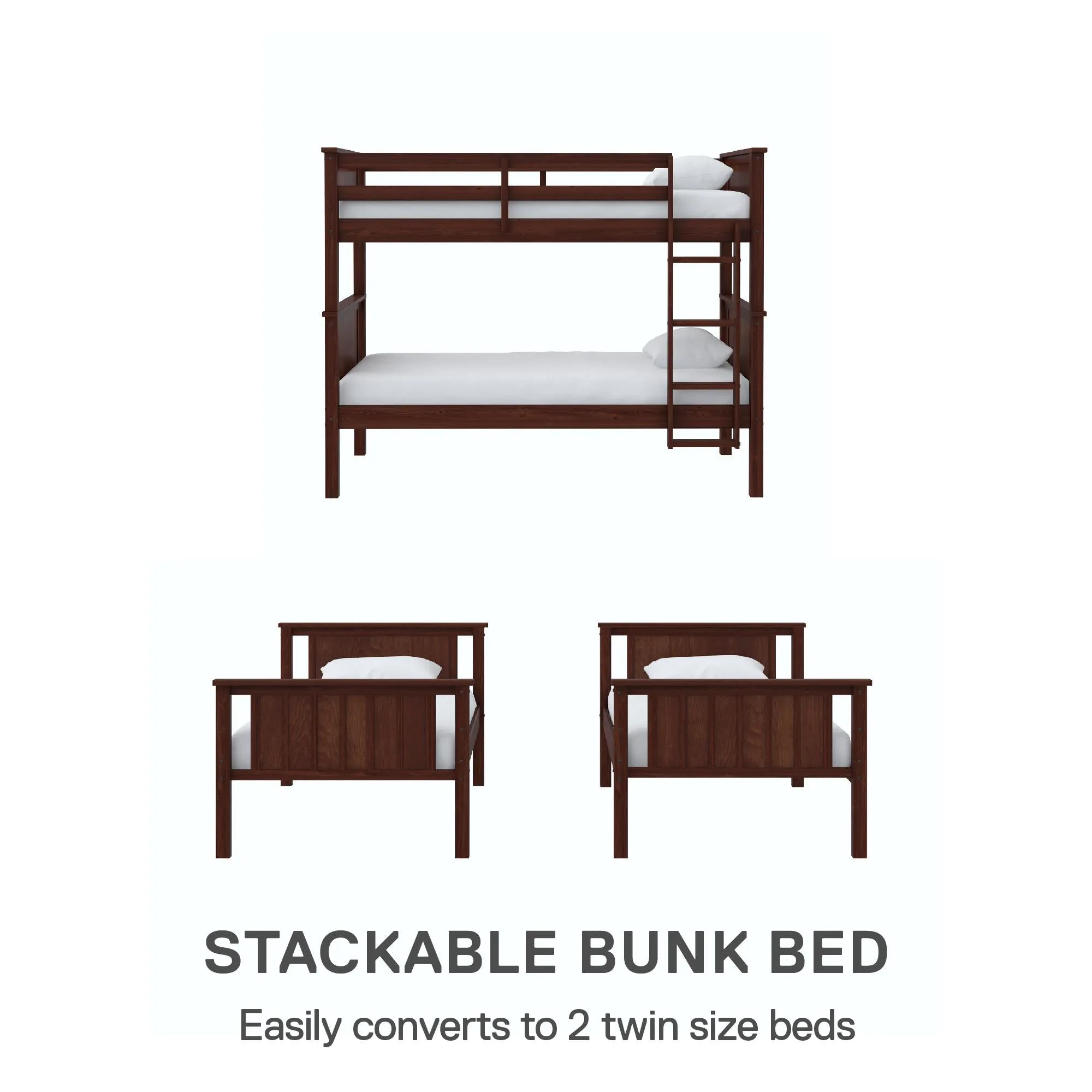 Bailen Kid's Convertible Wood Bunk Bed