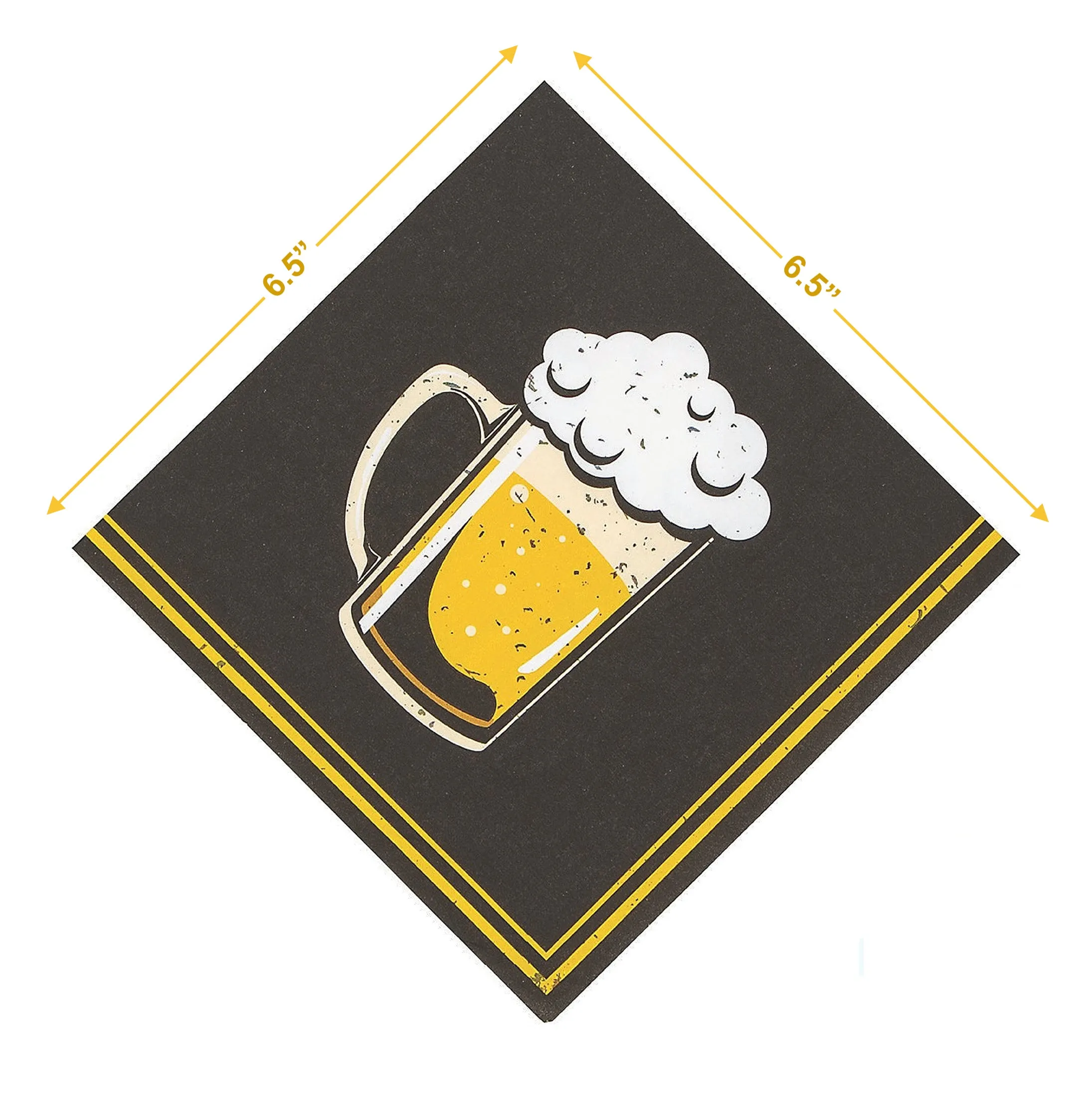 Beer Party Supplies and Beer Theme Decorations (Cheers and Beers Black Paper Dinner Plates and Luncheon Napkins (Serves 16))