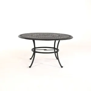 Bella 54" Round Inlaid Lazy Susan Table