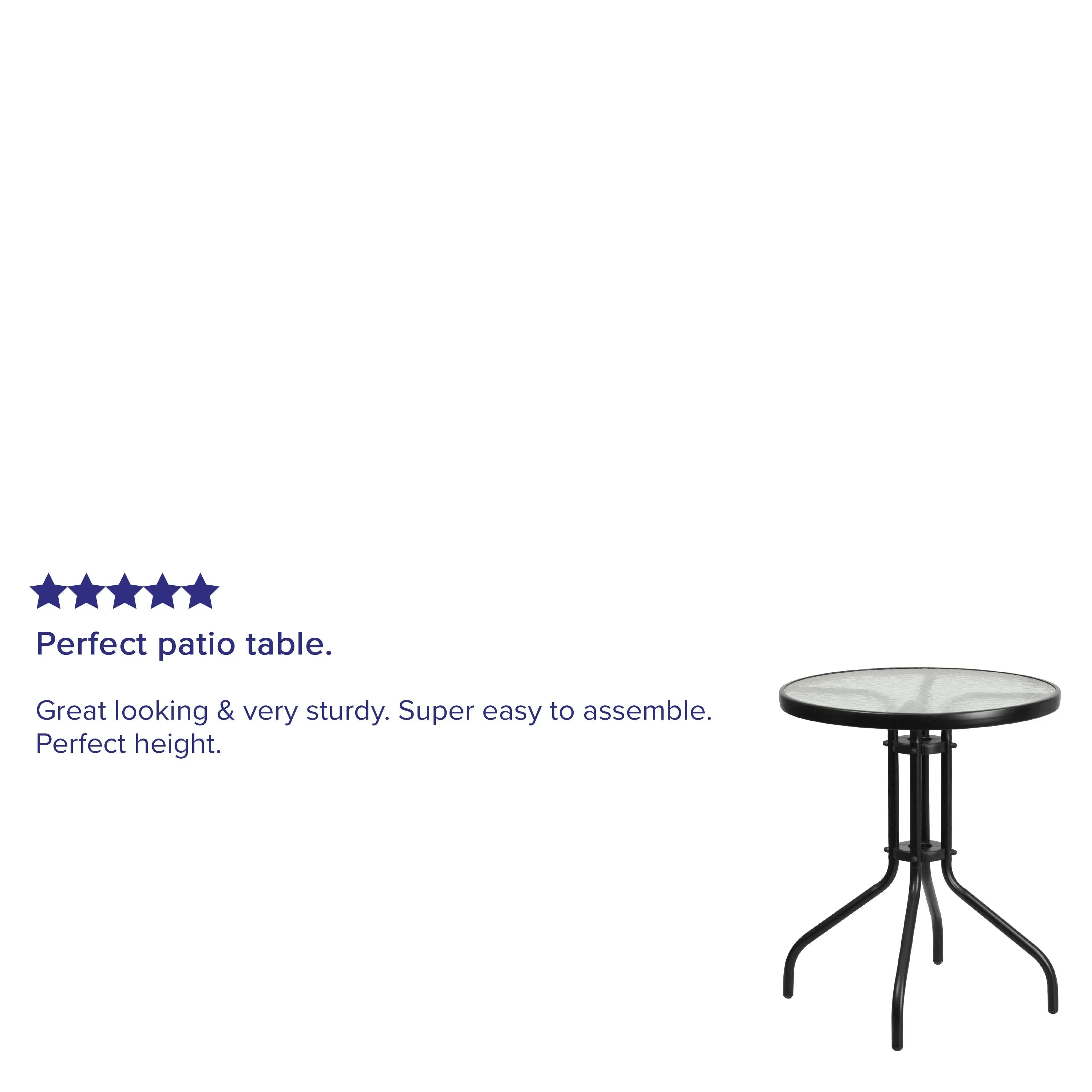 Bellamy 23.75'' Round Tempered Glass Metal Table