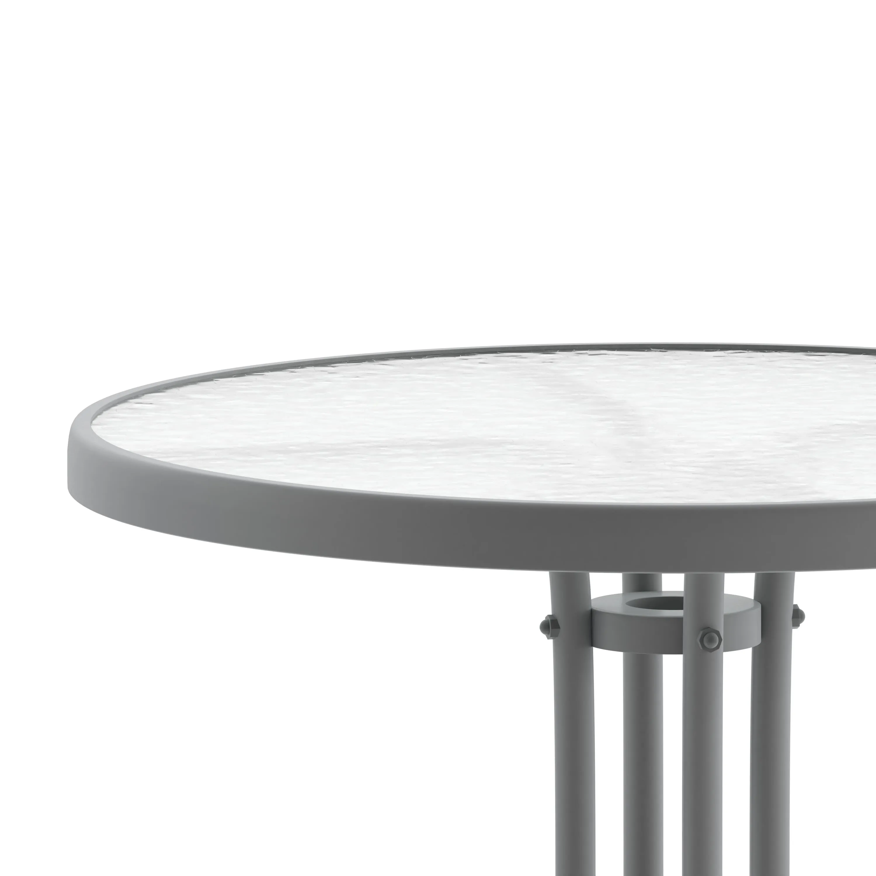 Bellamy 23.75'' Round Tempered Glass Metal Table