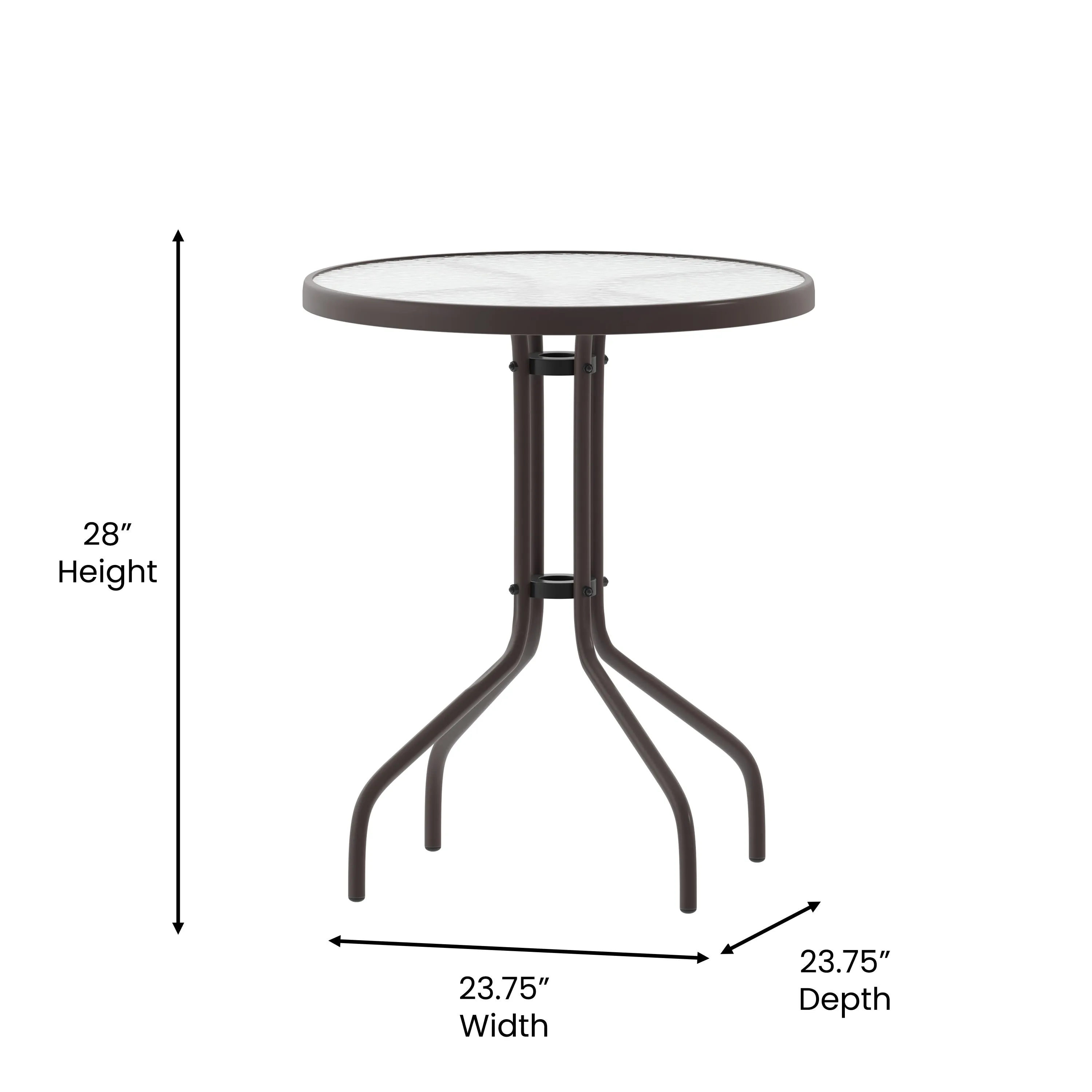 Bellamy 23.75'' Round Tempered Glass Metal Table