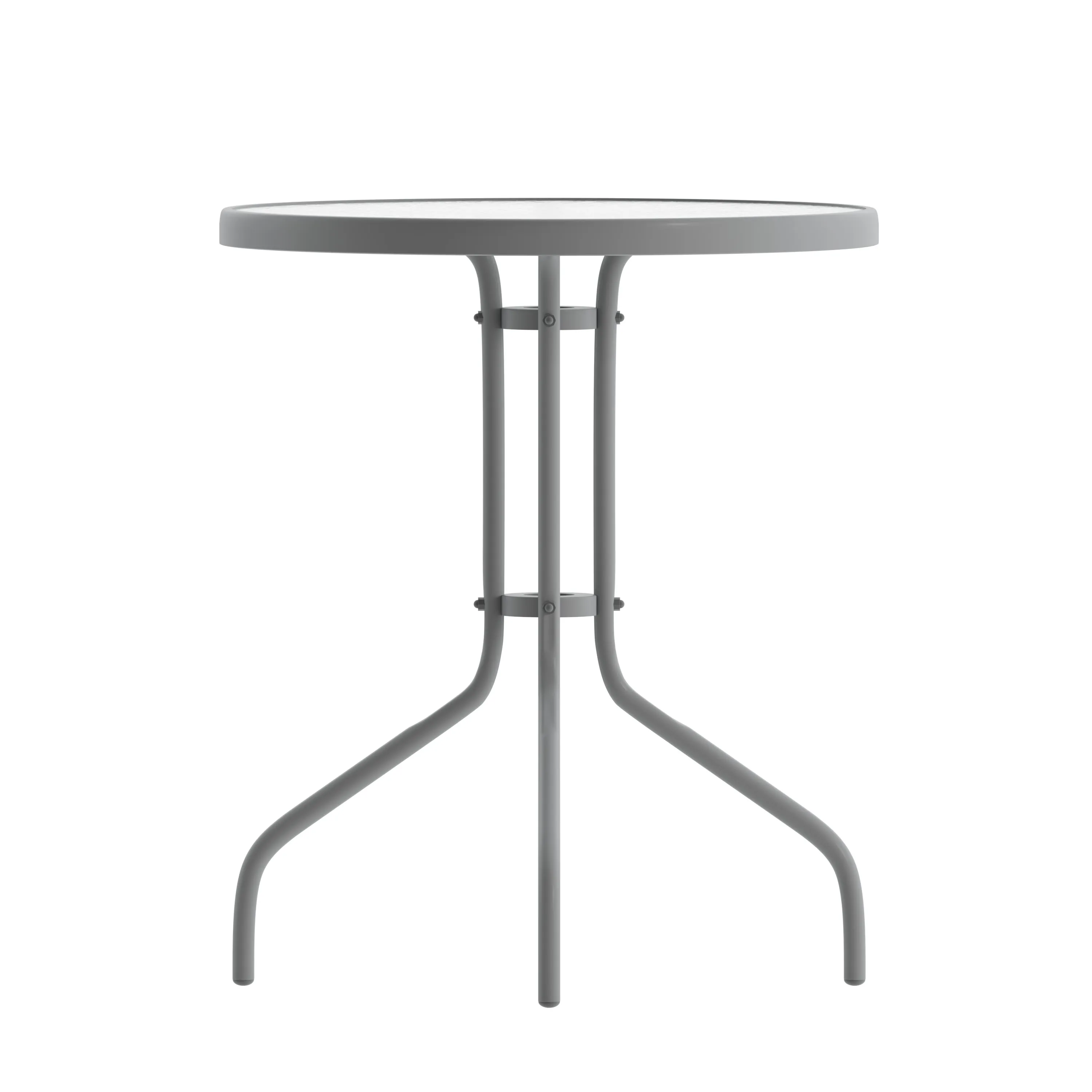 Bellamy 23.75'' Round Tempered Glass Metal Table