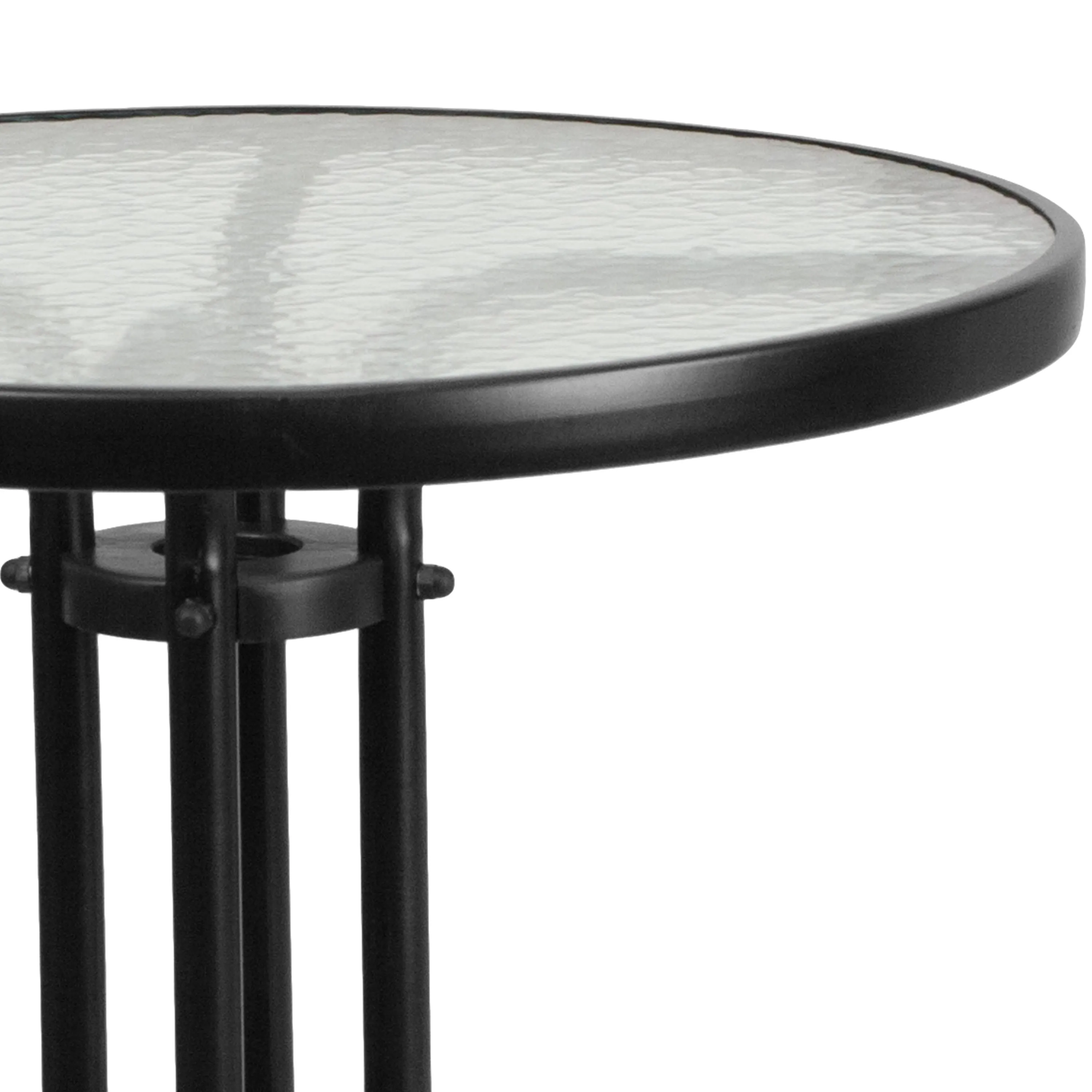 Bellamy 23.75'' Round Tempered Glass Metal Table