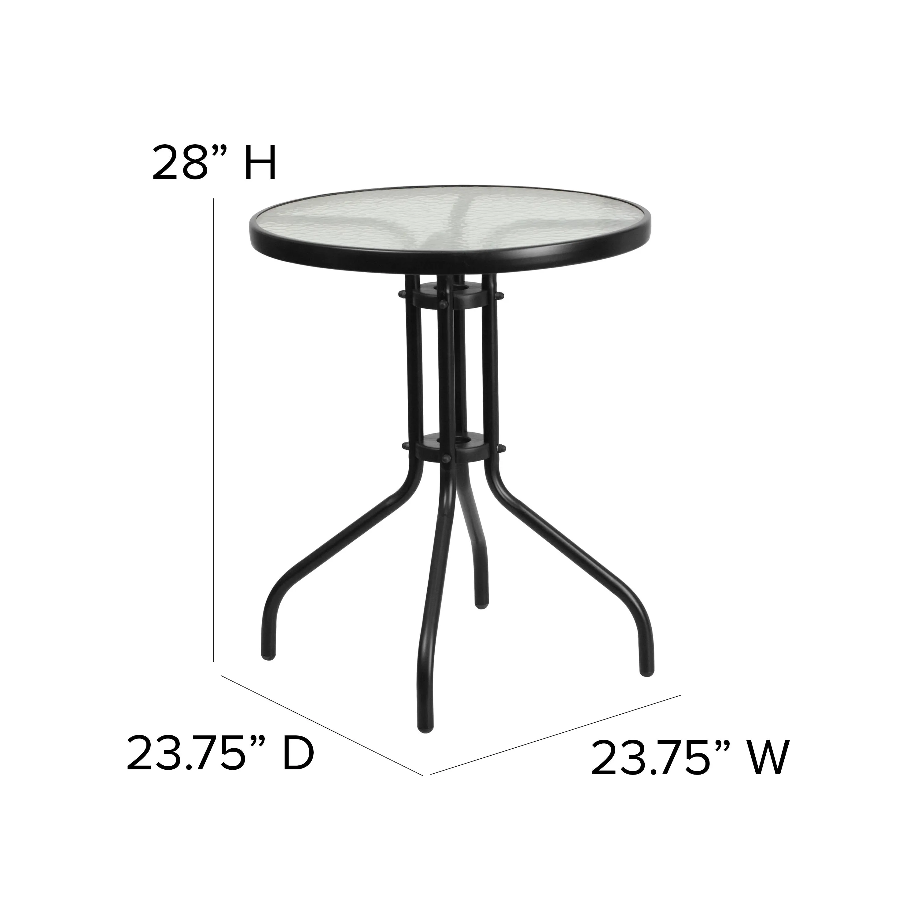 Bellamy 23.75'' Round Tempered Glass Metal Table