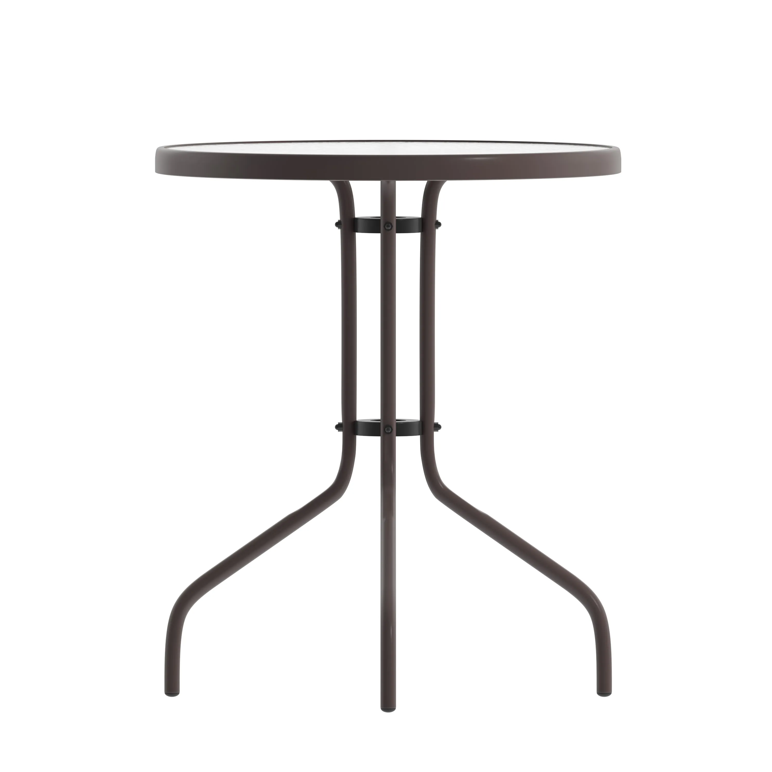 Bellamy 23.75'' Round Tempered Glass Metal Table