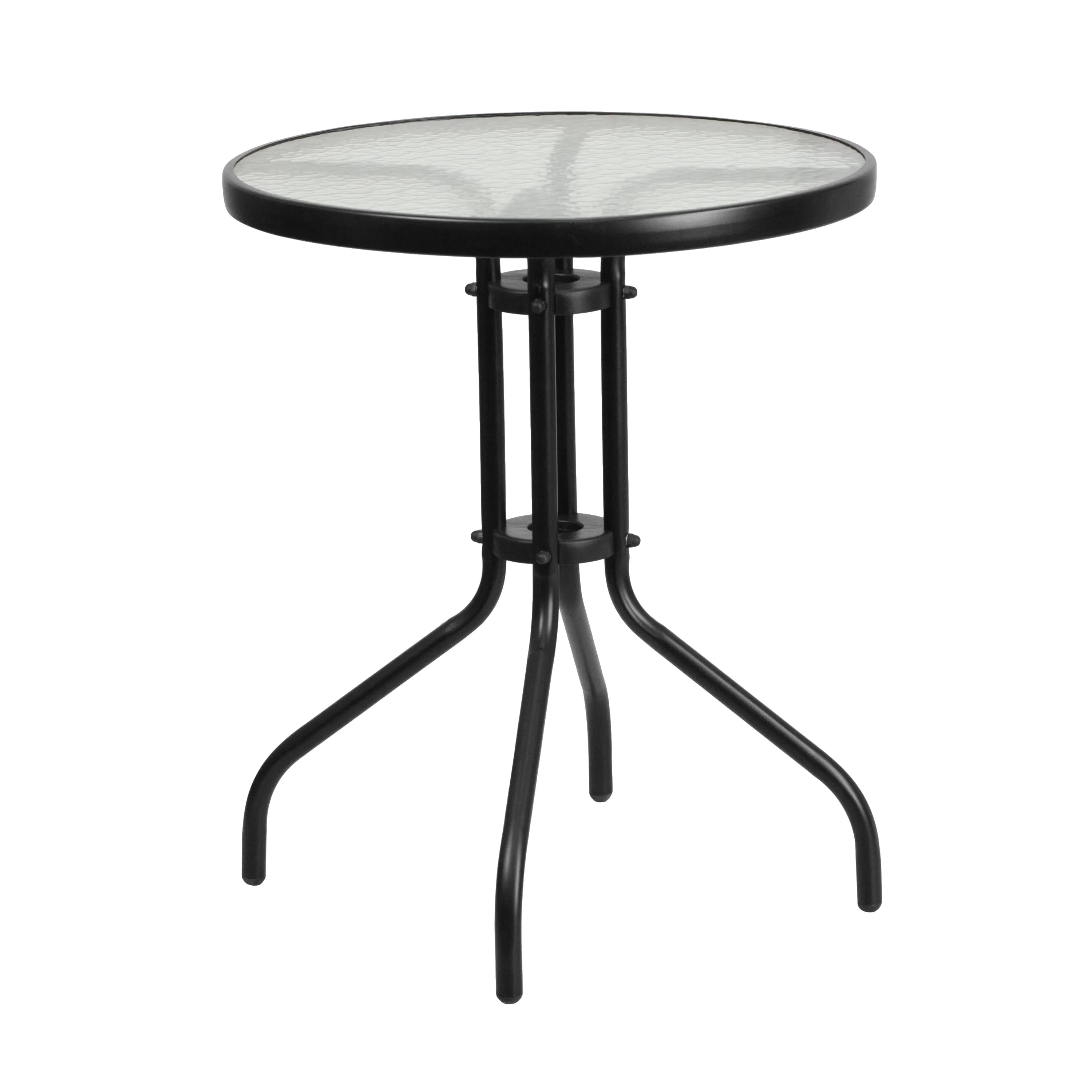 Bellamy 23.75'' Round Tempered Glass Metal Table