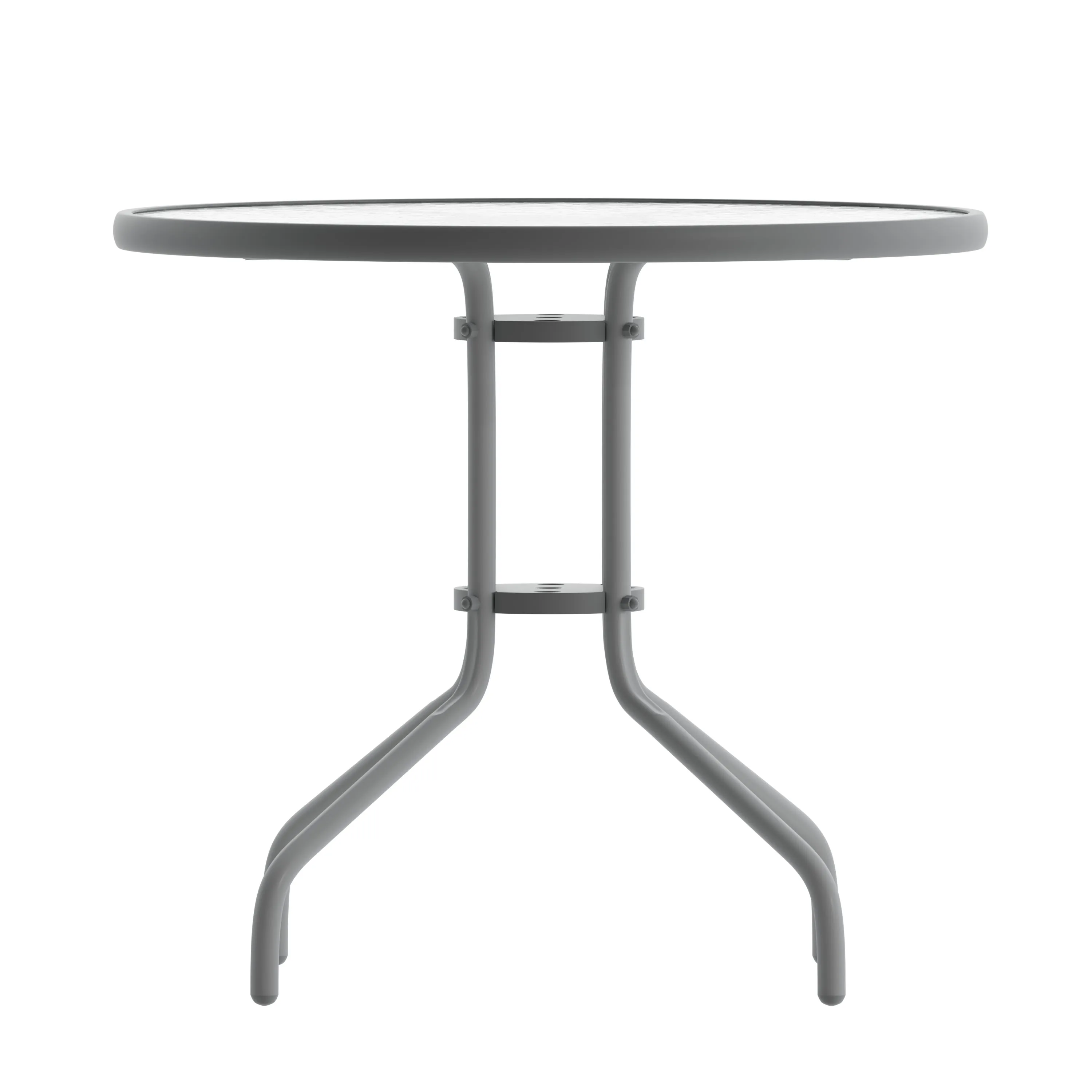 Bellamy 31.5'' Round Tempered Glass Metal Table