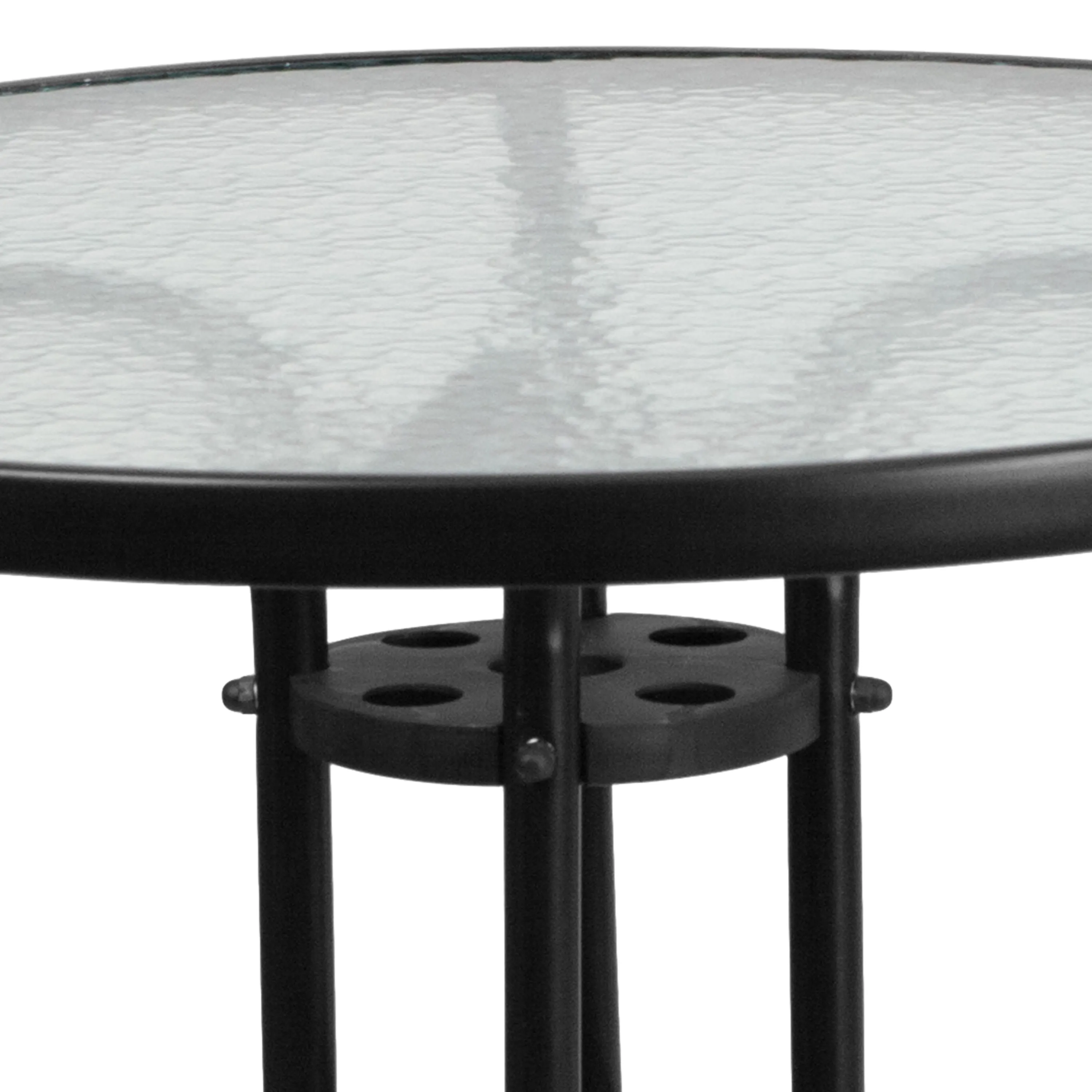 Bellamy 31.5'' Round Tempered Glass Metal Table