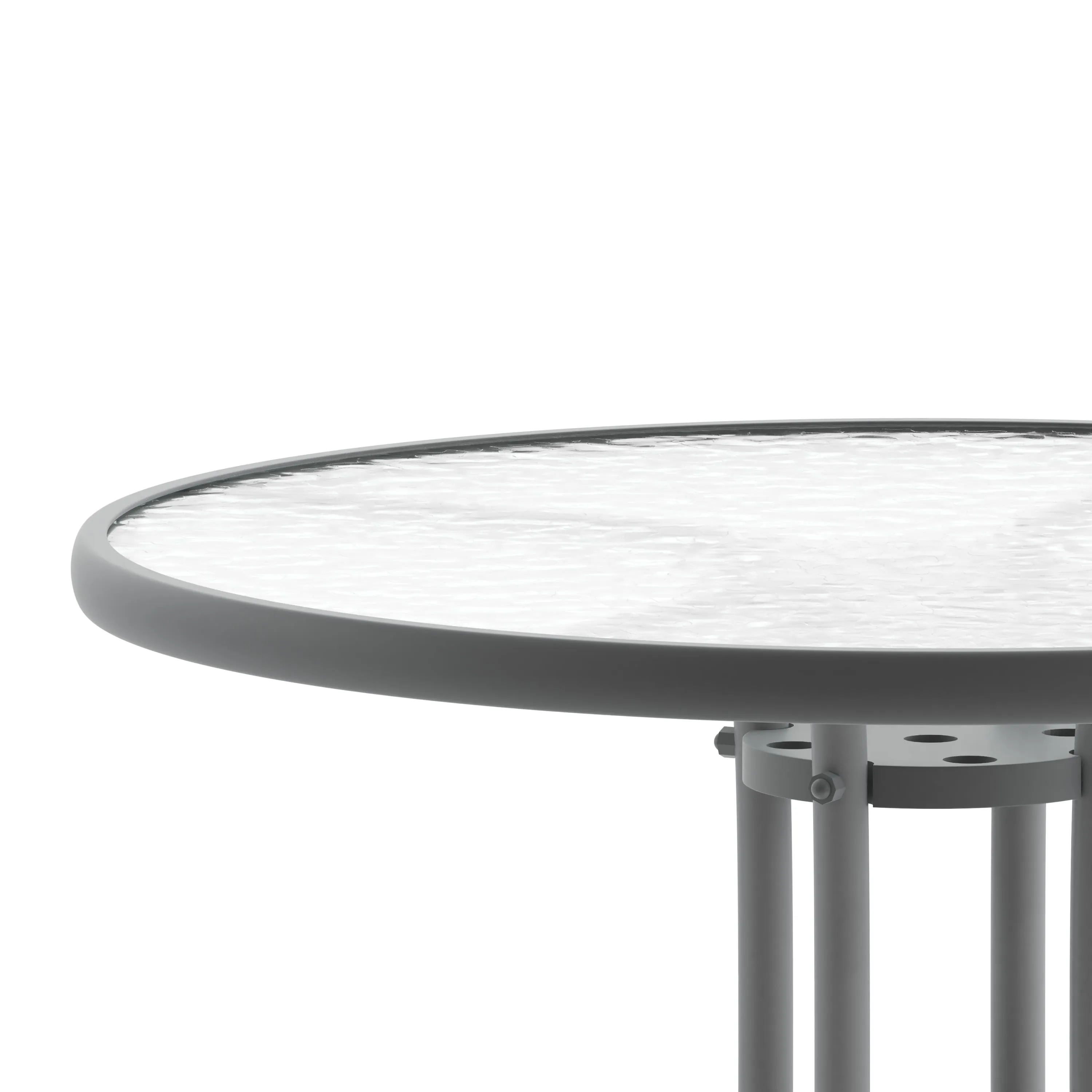 Bellamy 31.5'' Round Tempered Glass Metal Table