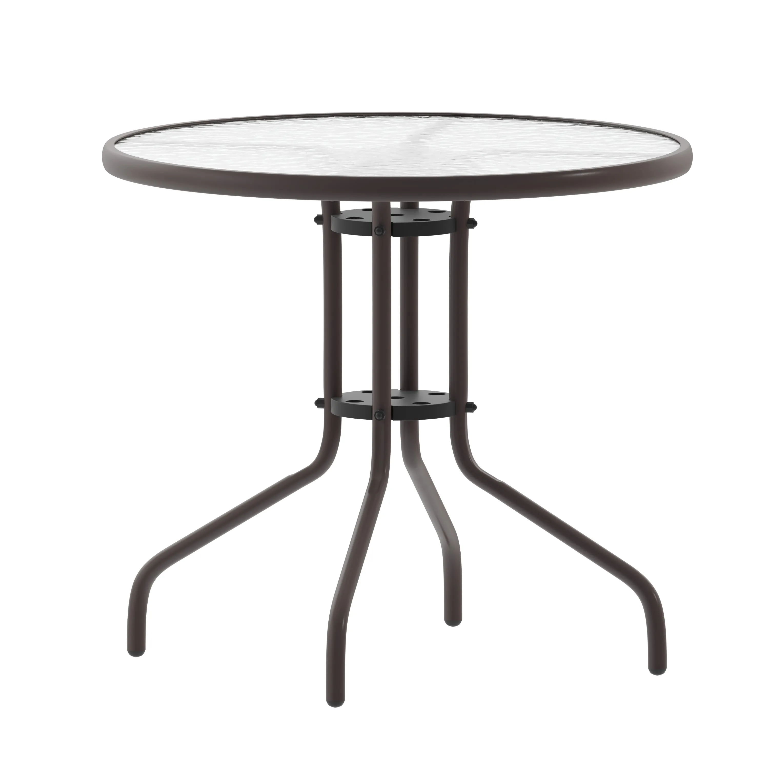 Bellamy 31.5'' Round Tempered Glass Metal Table