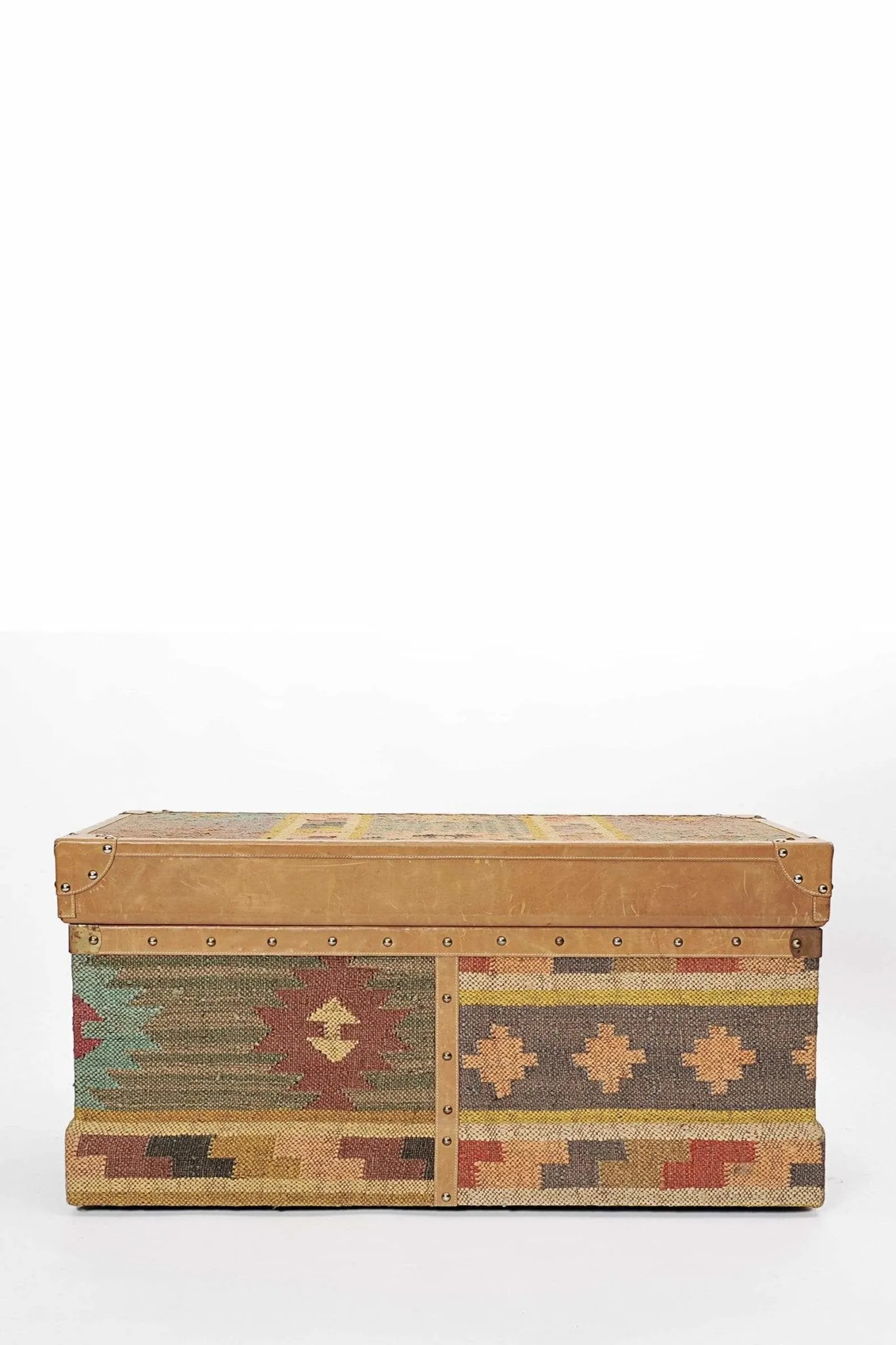 BIKANER TRUNK - KILIM AND LEATHER