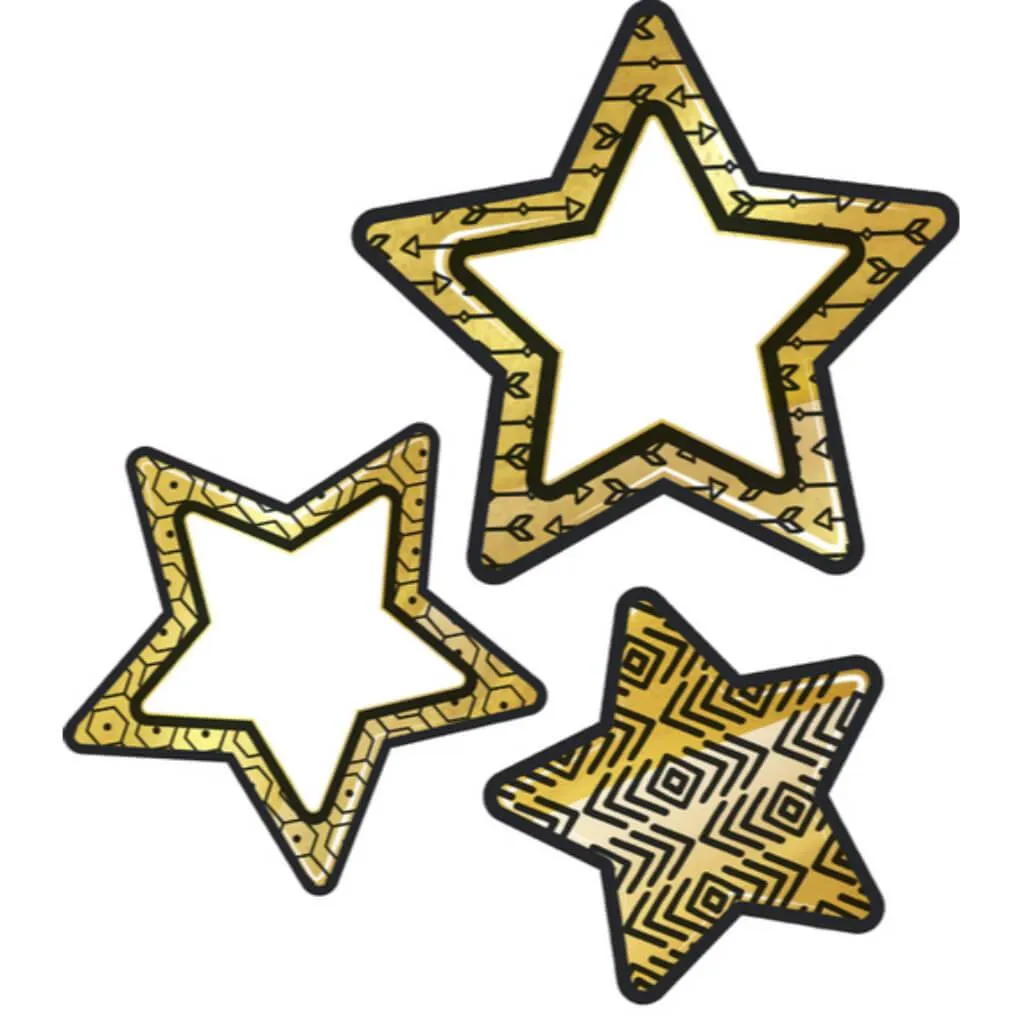 Black and Gold Stars Cut-Outs