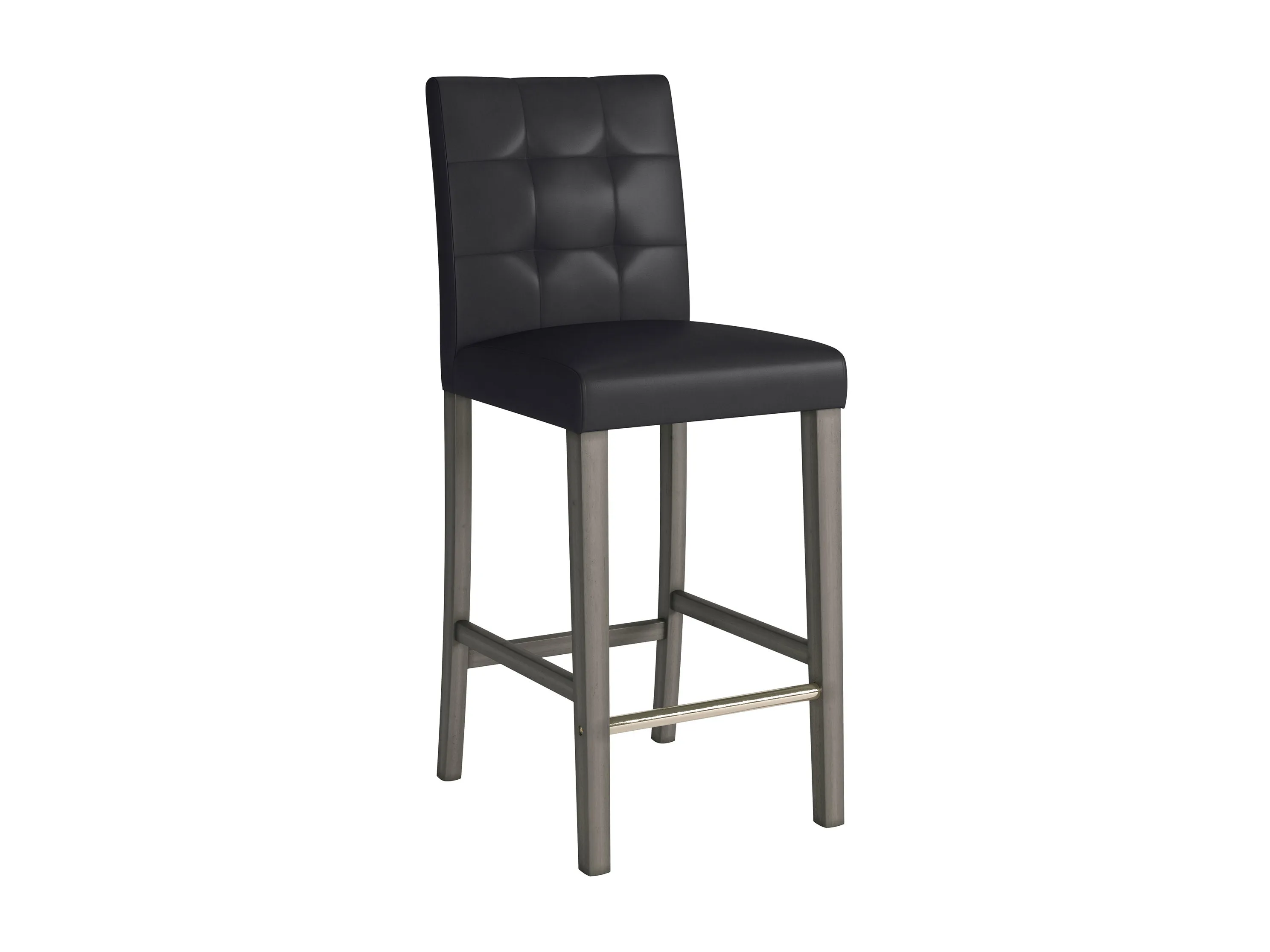 Black Vegan Leather Bar Height Stool