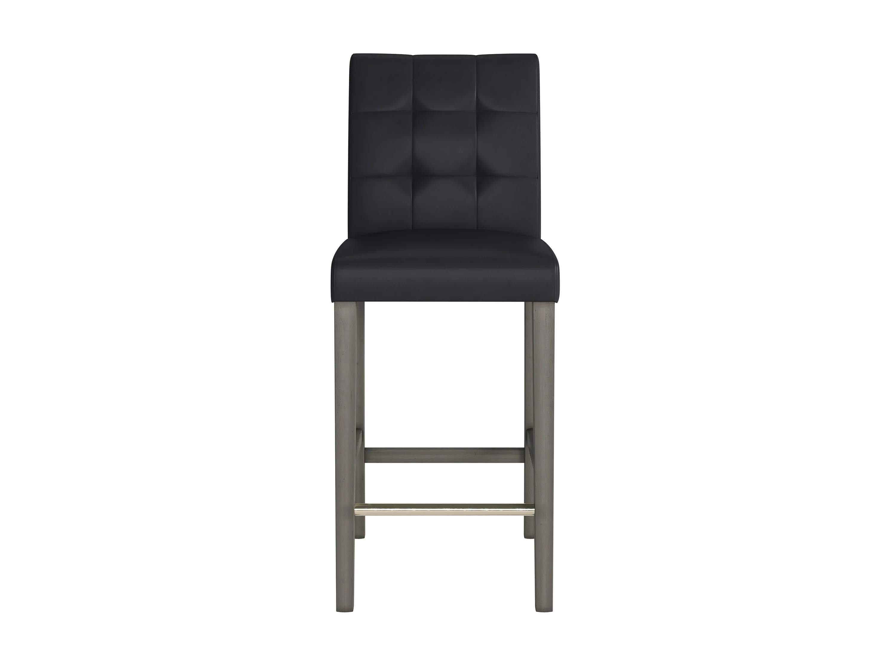 Black Vegan Leather Bar Height Stool