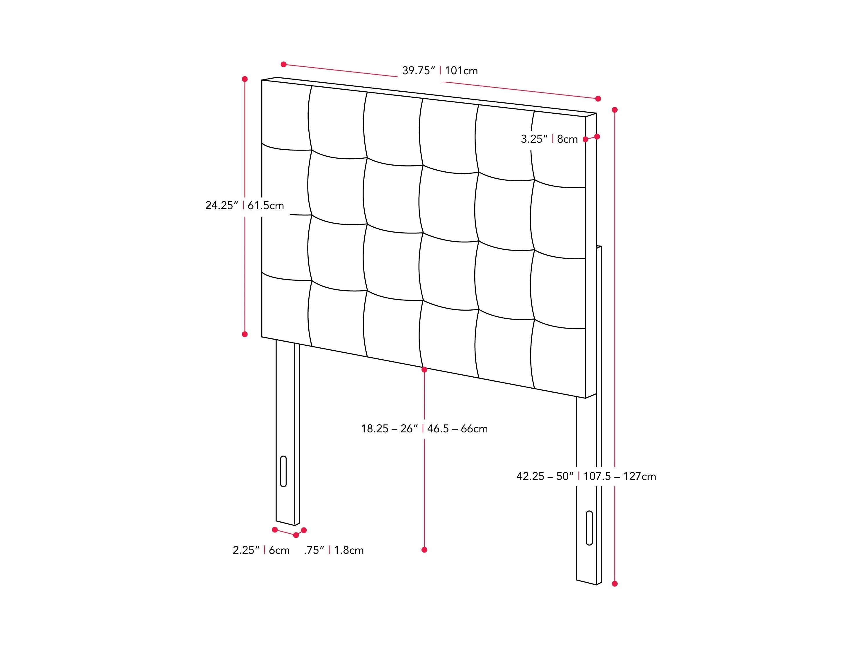 Blue Modern Headboard, Twin / Single