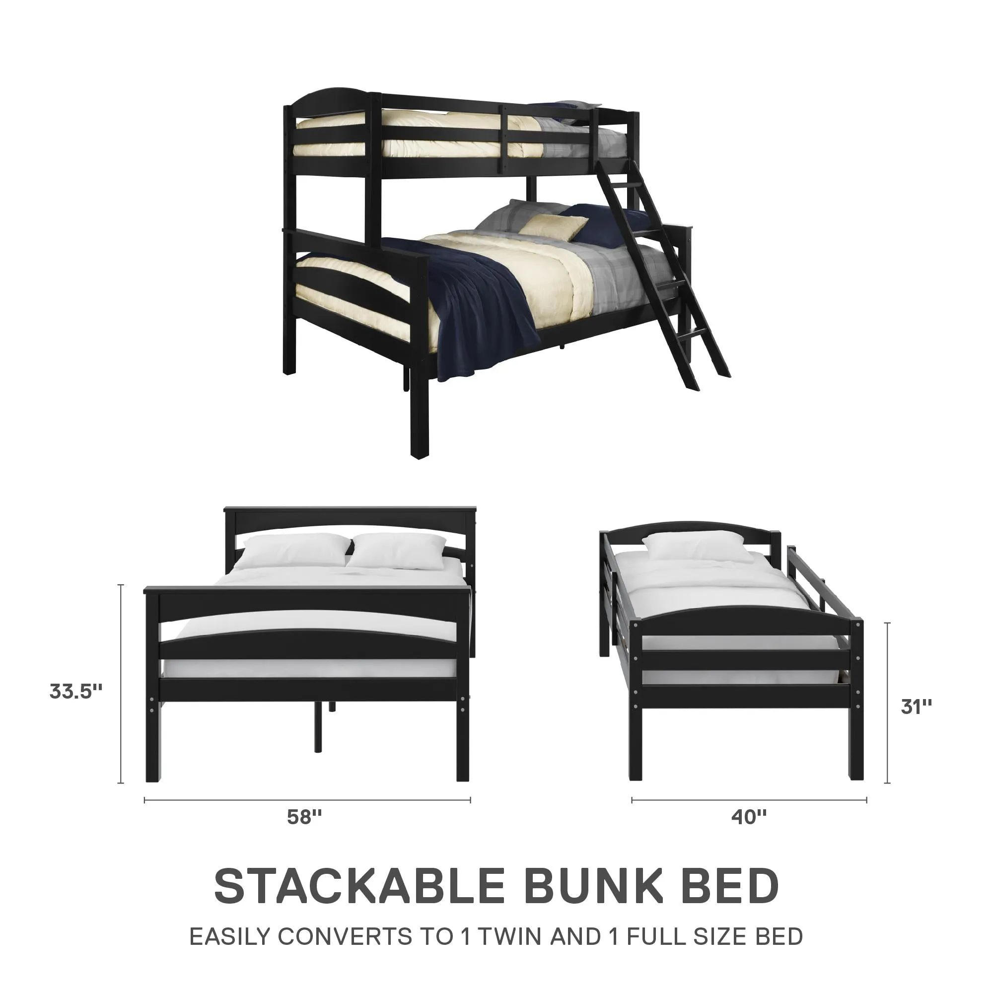 Brady Convertible Wood Bunk Bed