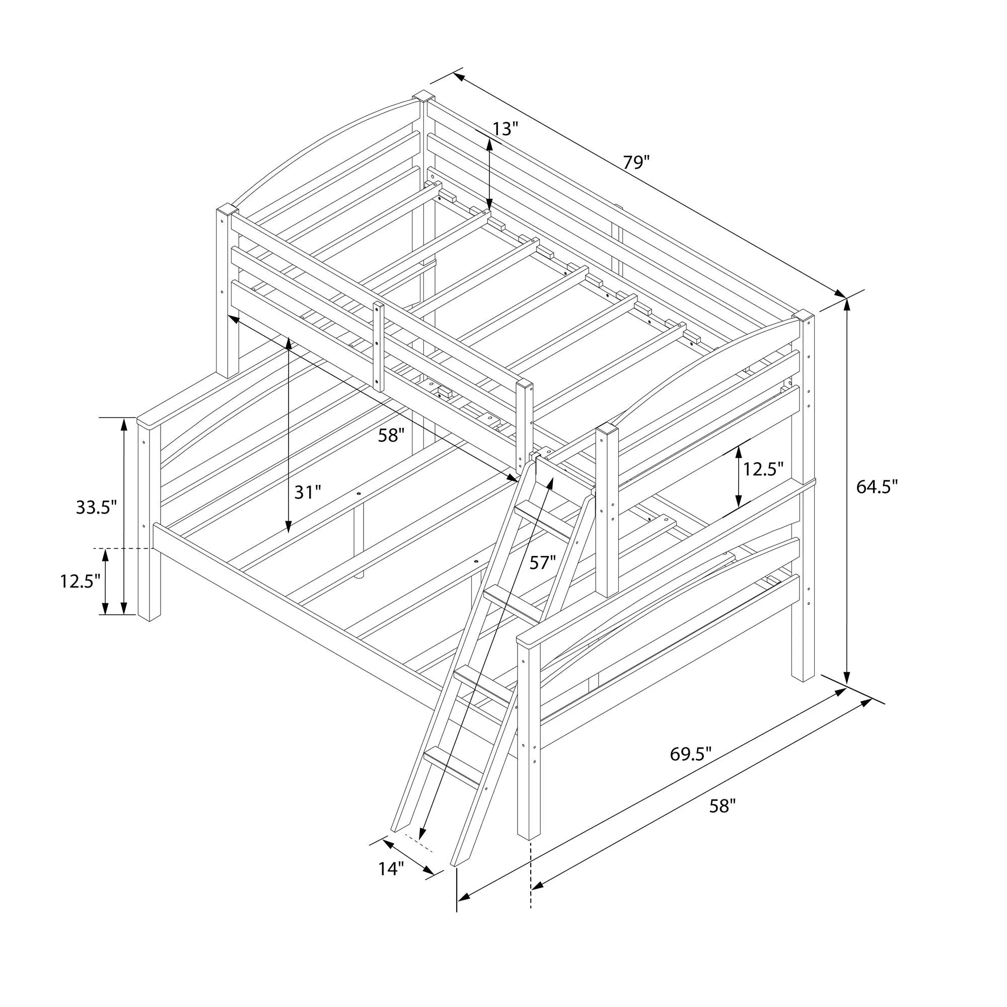 Brady Convertible Wood Bunk Bed