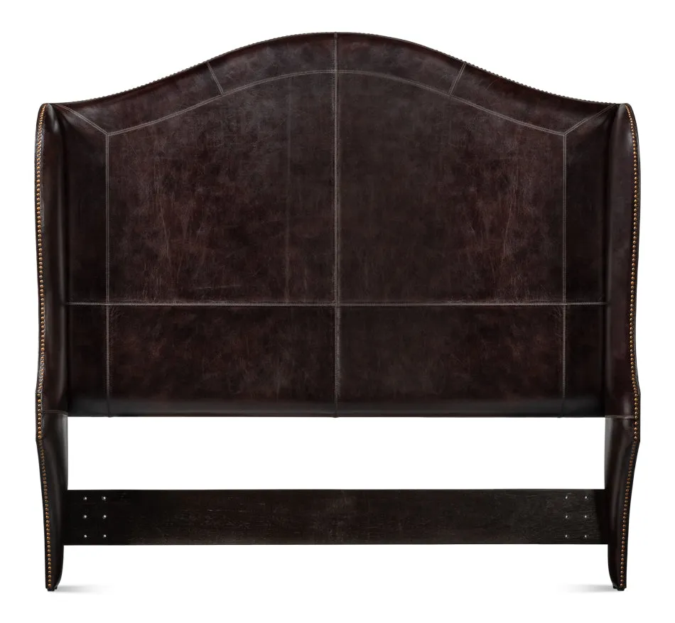 Brown Leather Equestrian Headboard