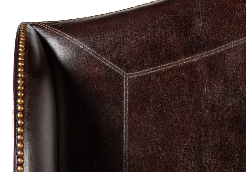 Brown Leather Equestrian Headboard