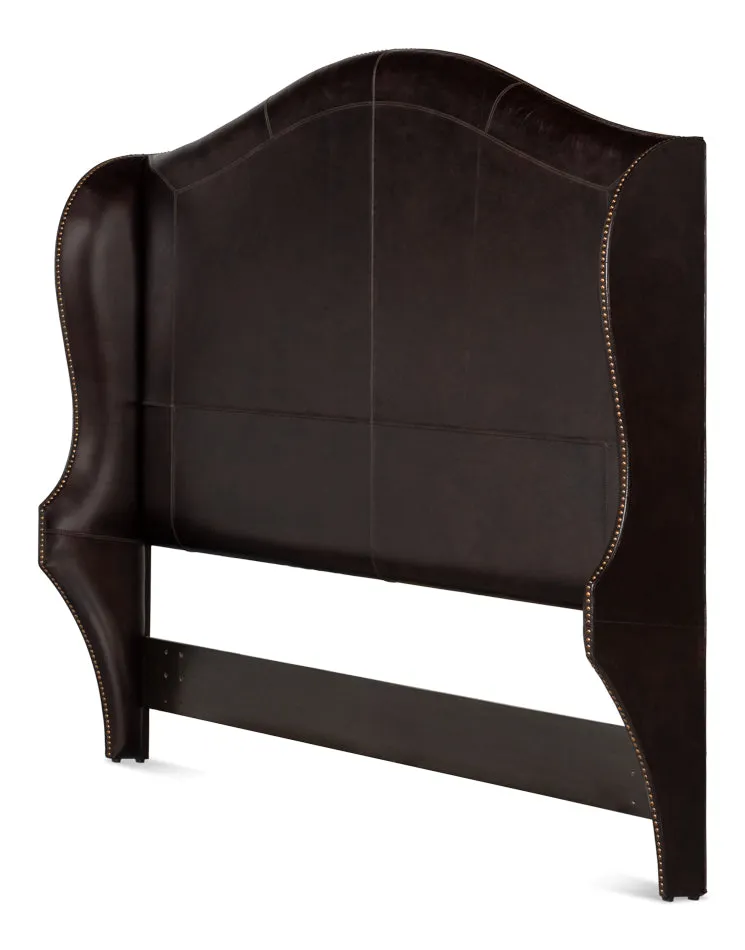 Brown Leather Equestrian Headboard