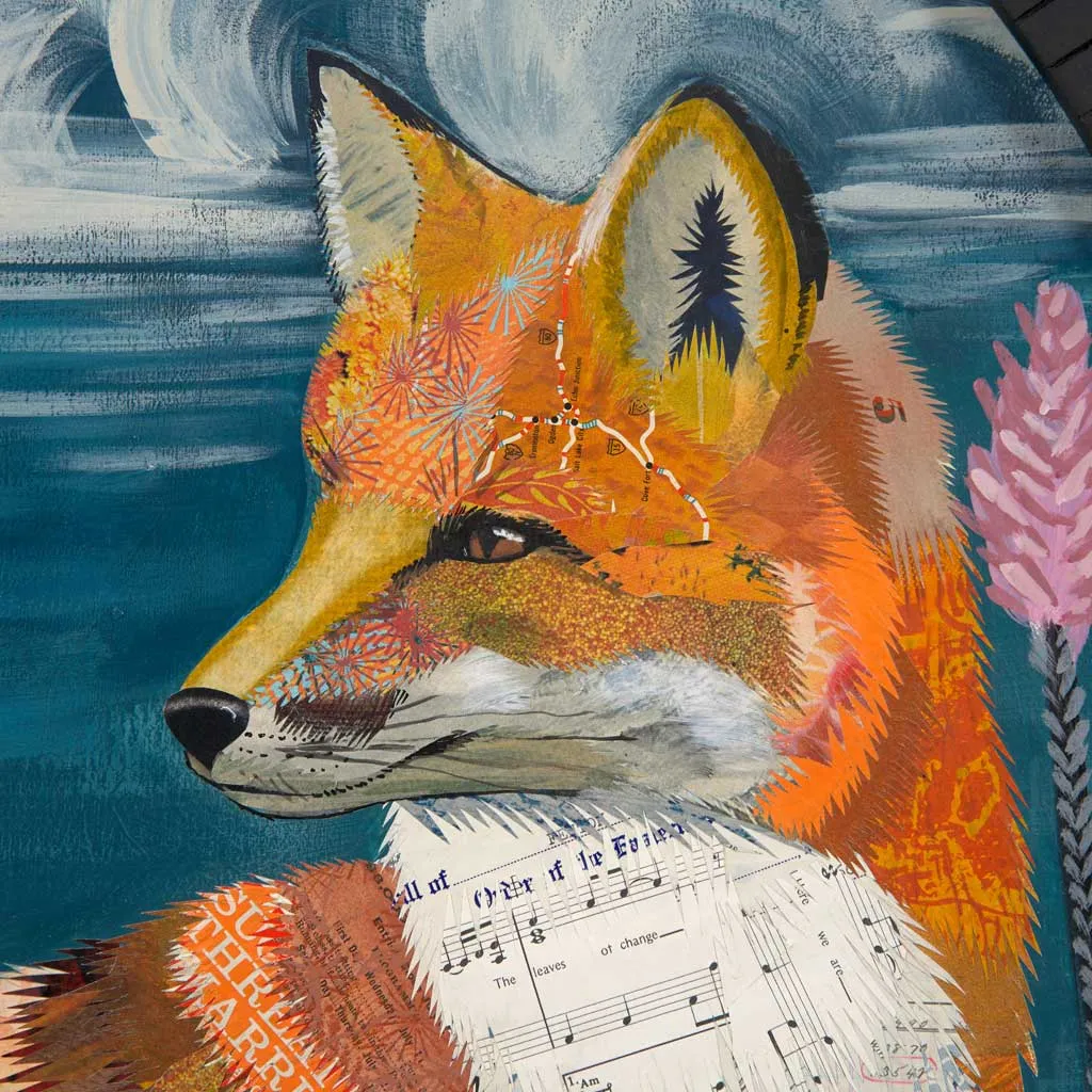 BRUSH CREEK FOX original paper collage