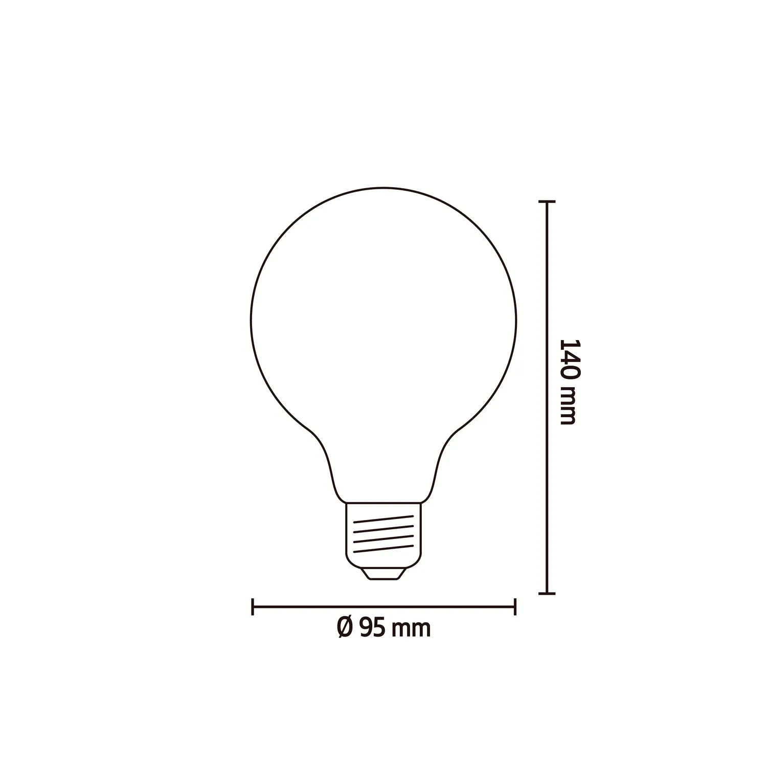 Calex Spiral Filament LED Lamp - E27 - G125 - Titanium - 4W - Dimmable