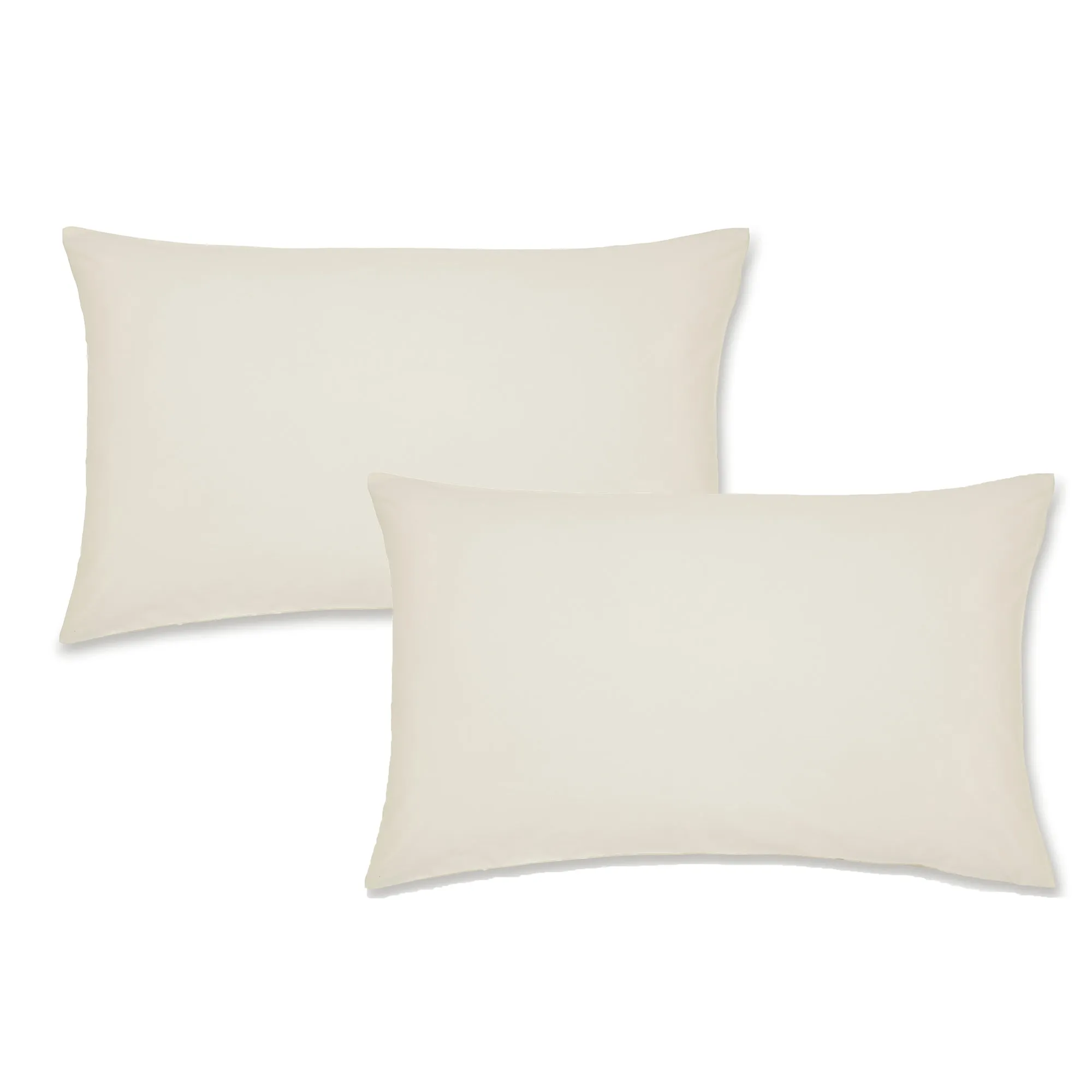 Catherine Lansfield Cream Easy Iron Percale Housewife Pillowcase Pair