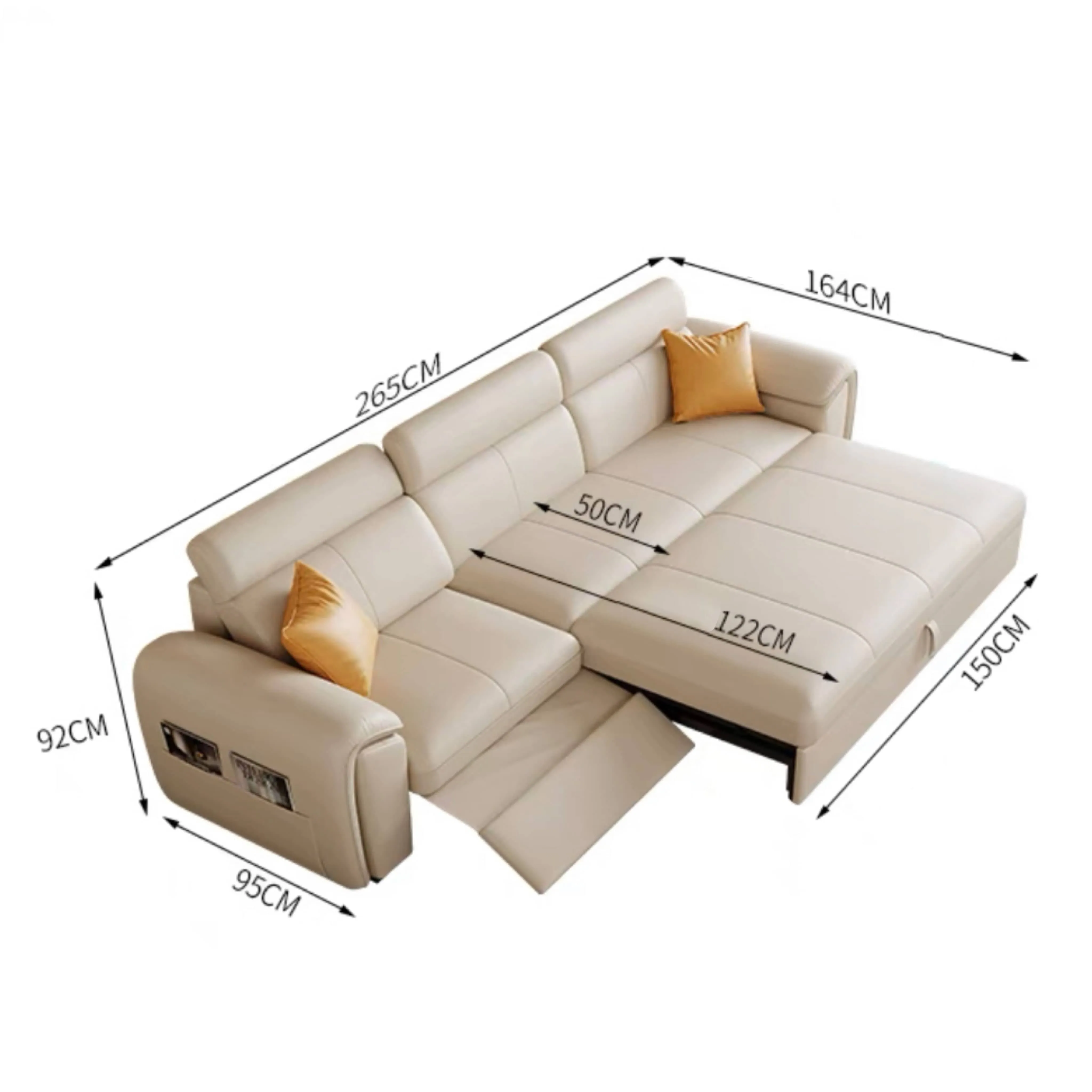 Christen Electric Recliner Leather Sofa Bed