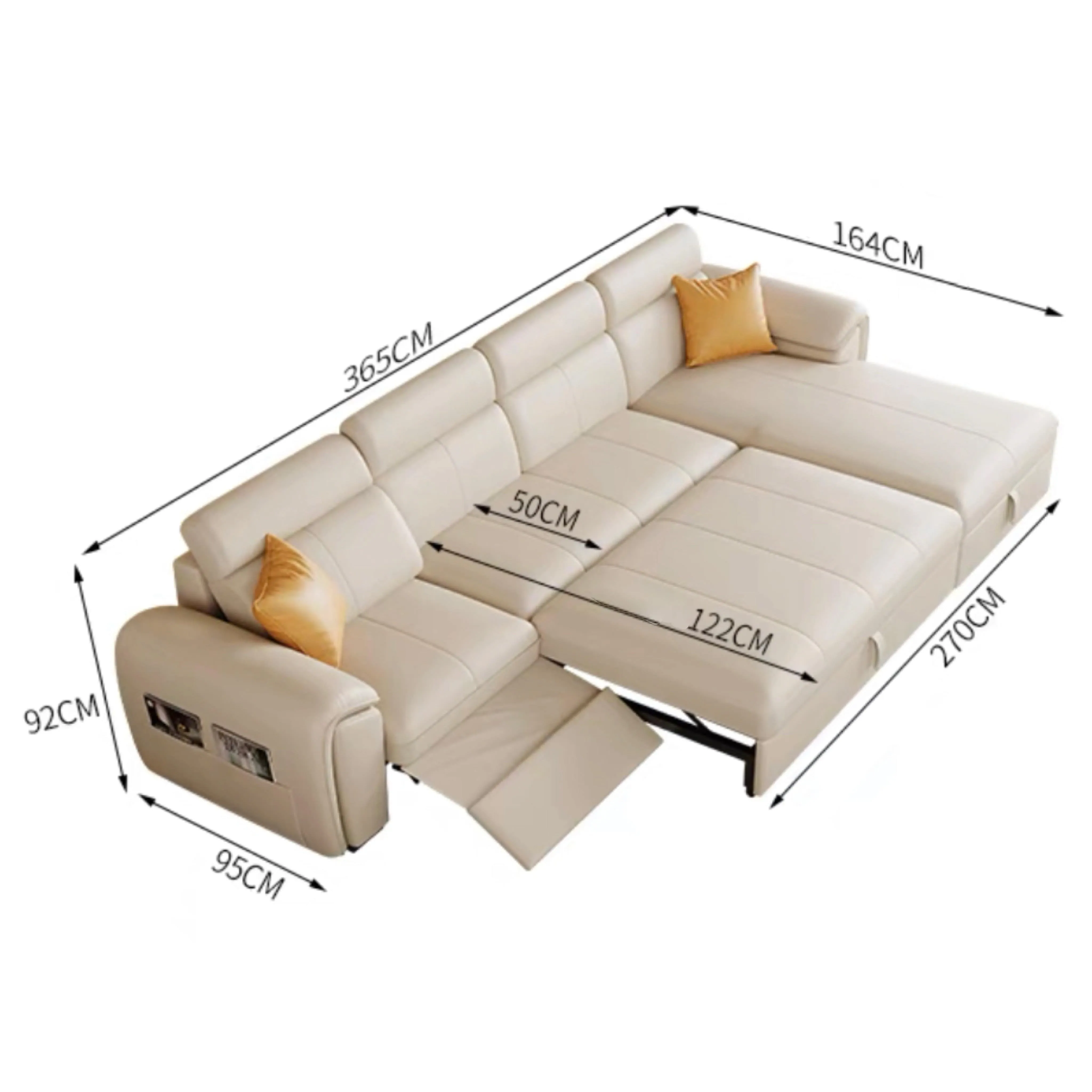 Christen Electric Recliner Leather Sofa Bed