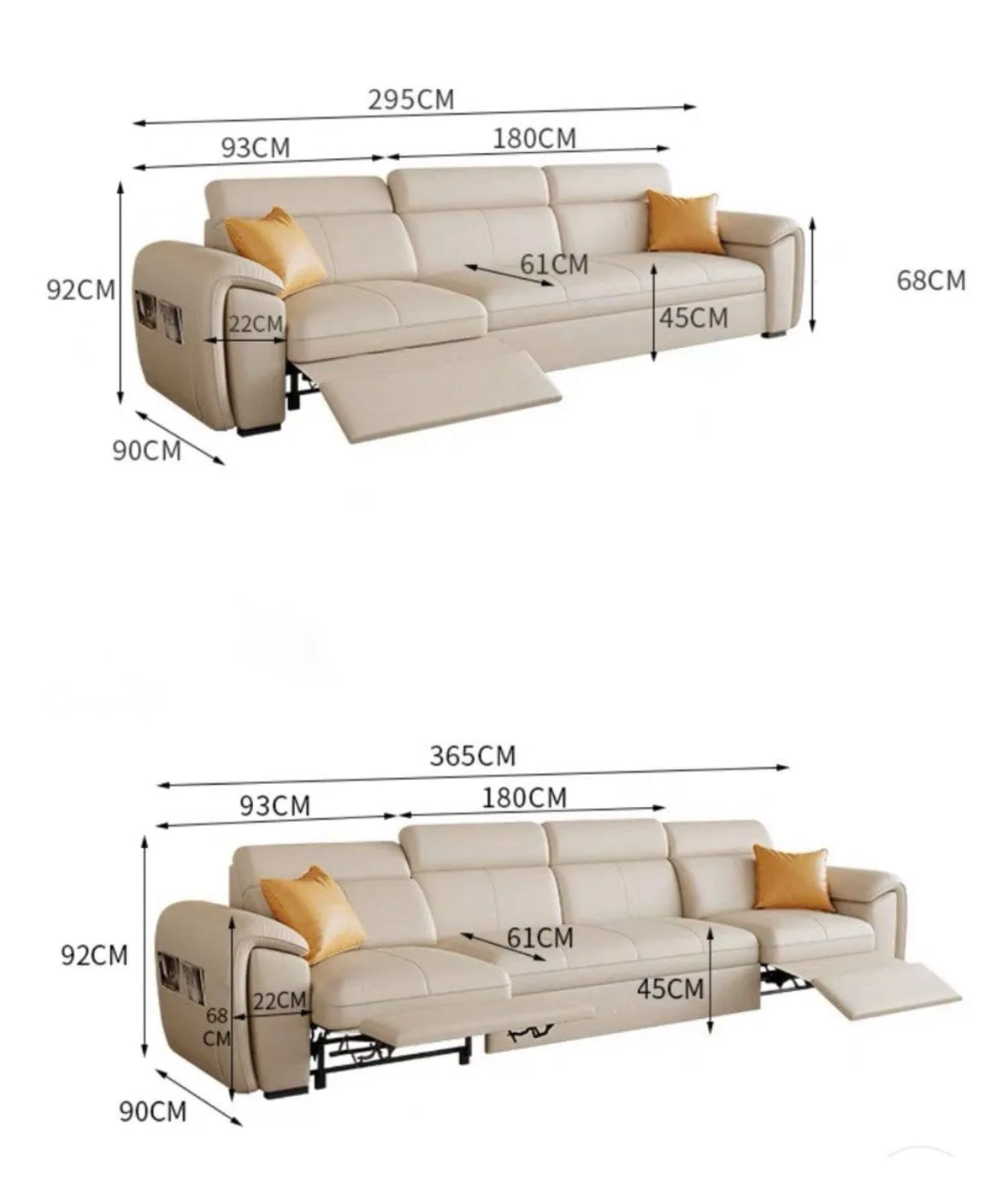 Christen Electric Recliner Leather Sofa Bed