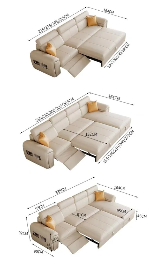 Christen Electric Recliner Leather Sofa Bed