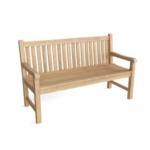 Classic Bench Masterfully Crafted In Teak, 35 H x 59 W x 23 L, Sanded Smooth To Natural Form, Arrives In 5 - 9 Working Days.