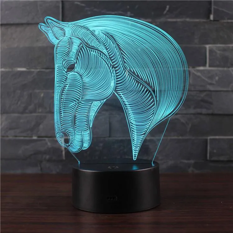 Colourfull Horse 3D Night Light Cute Gifts For Kids Children Novelty Led Night Light For Living Room Besied Lamps