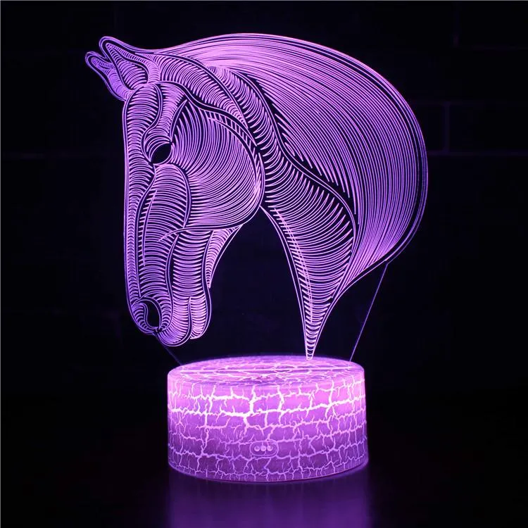 Colourfull Horse 3D Night Light Cute Gifts For Kids Children Novelty Led Night Light For Living Room Besied Lamps