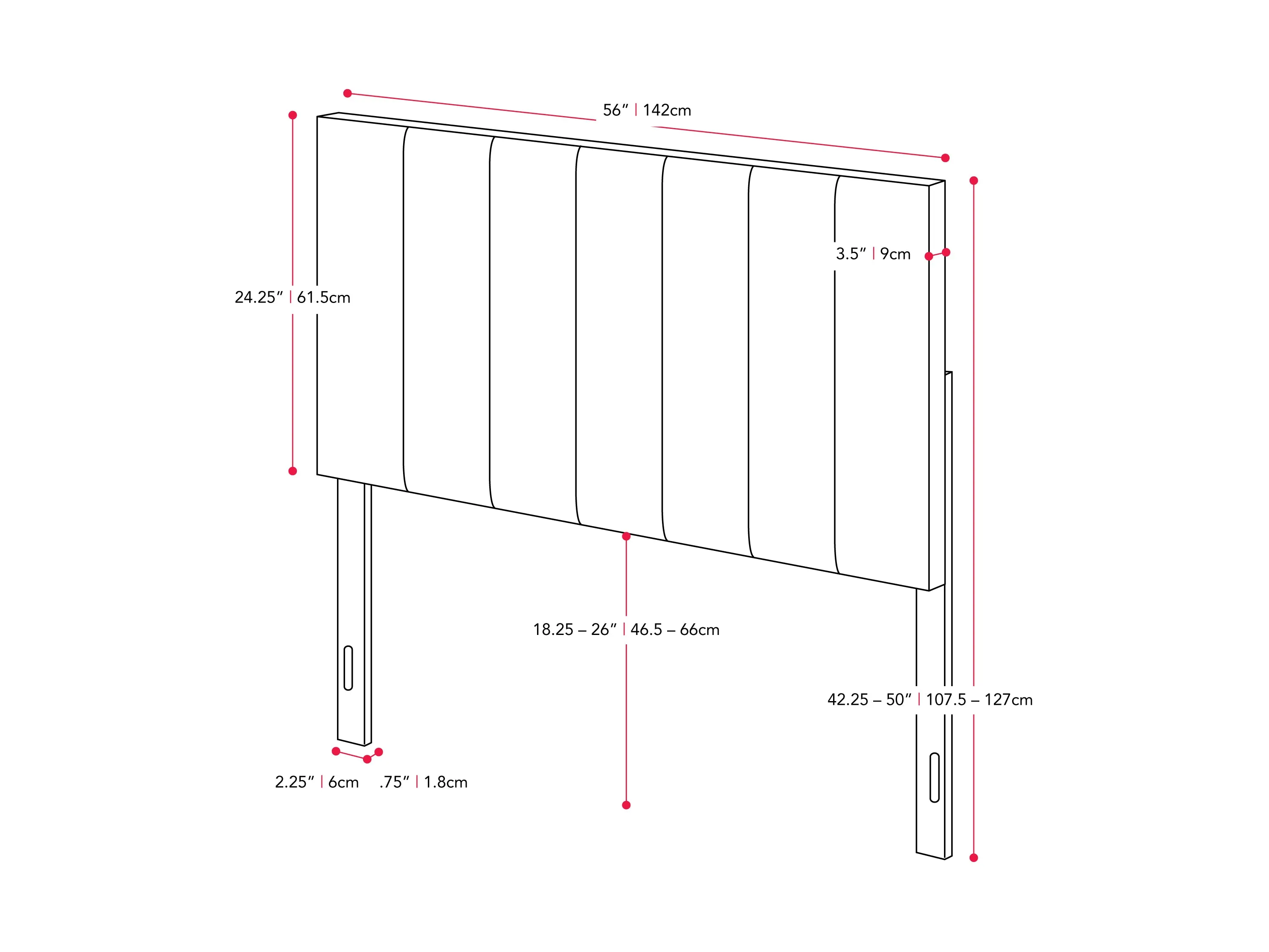 Cream Panel Headboard, Full/Double