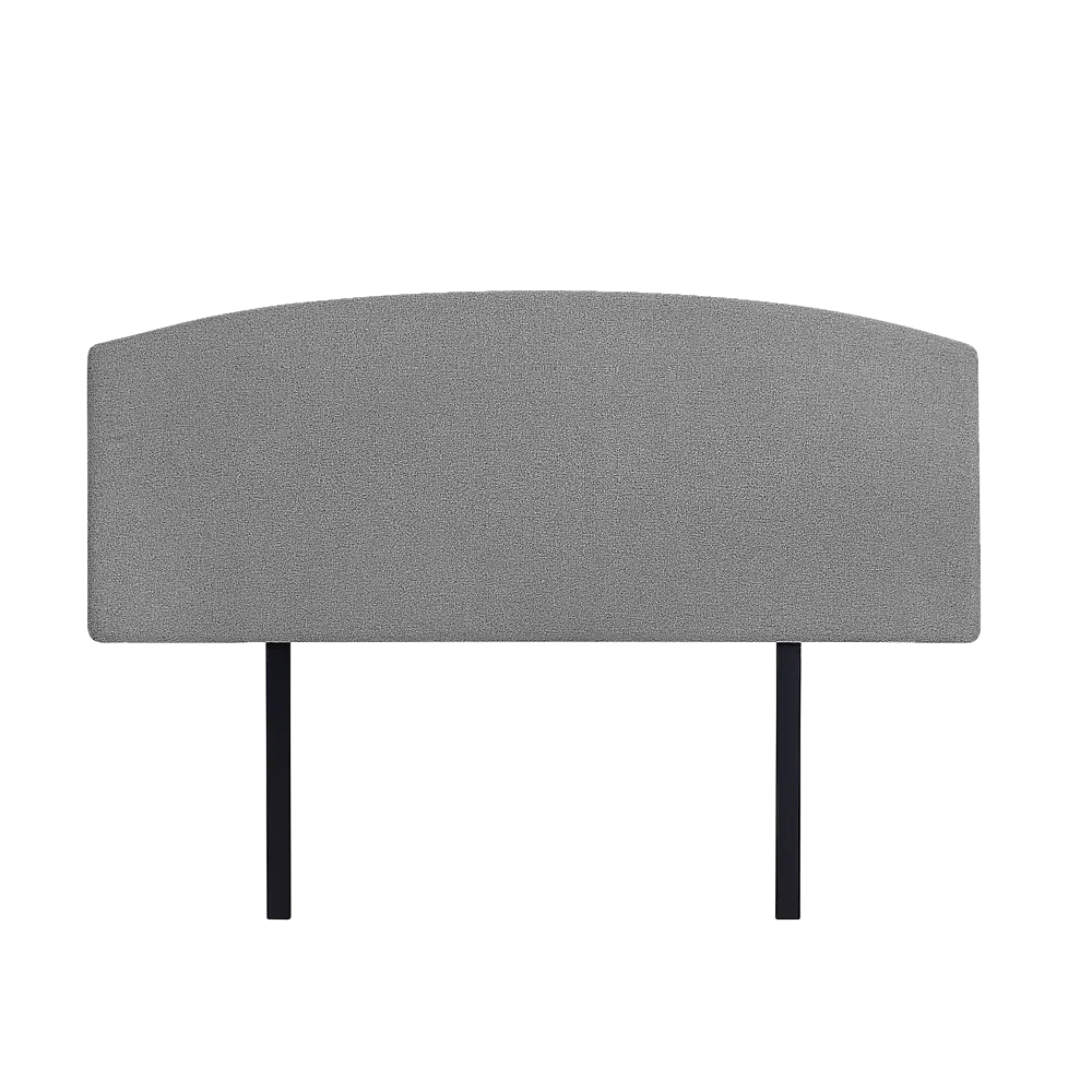 Customisable Linen Double Bed Curved Headboard - Night Ash