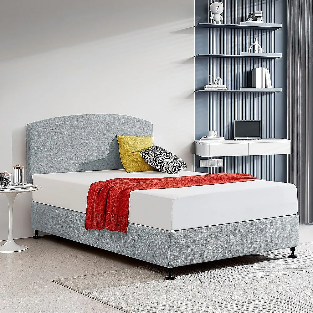 Customisable Linen Double Bed Headboard, Stone Grey