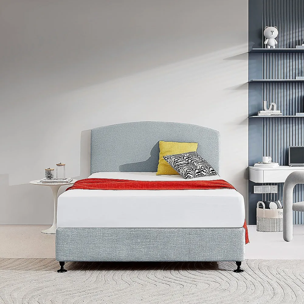 Customisable Linen Double Bed Headboard, Stone Grey