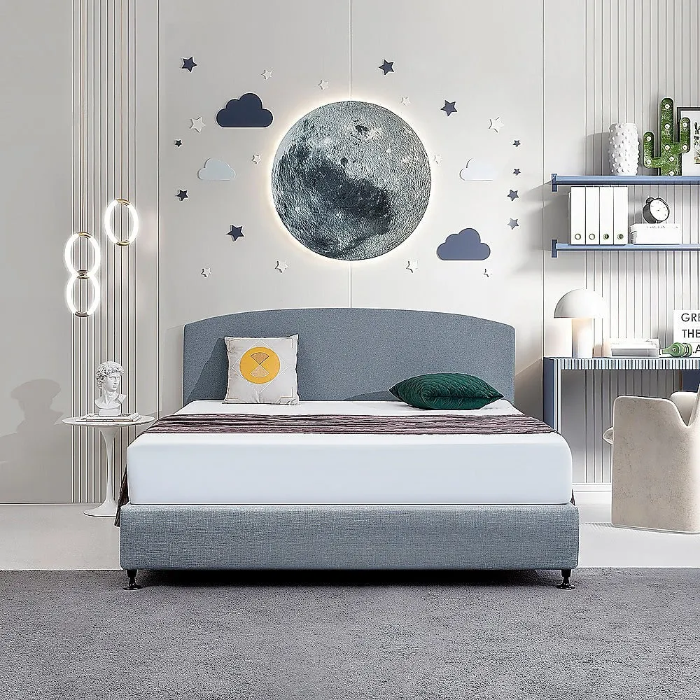 Customisable Linen Fabric King Bed Headboard, Berlin Blue